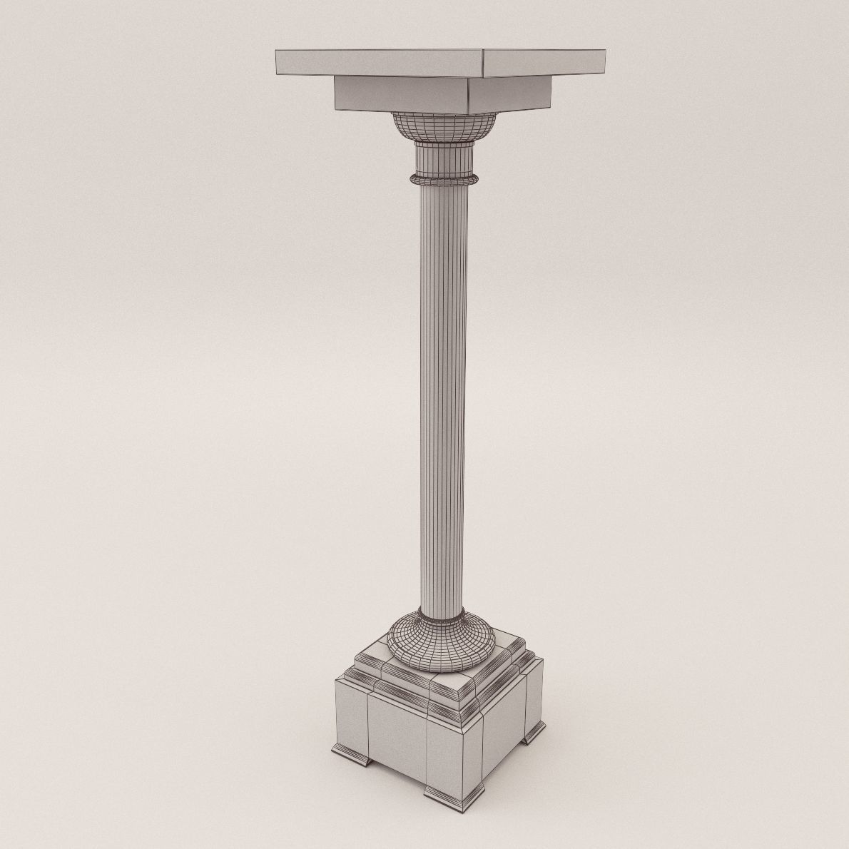 Green onyx column in classical style - France about 1900 3D model_1