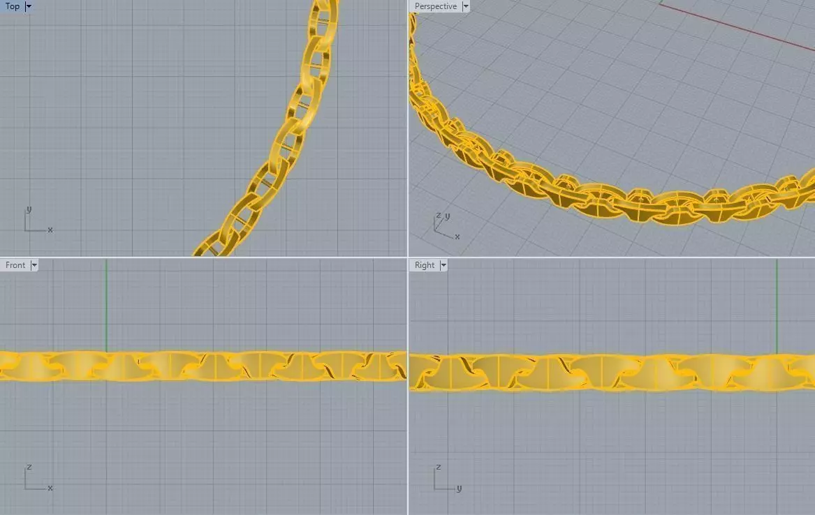 Necklace making gold chain 3D print model_0
