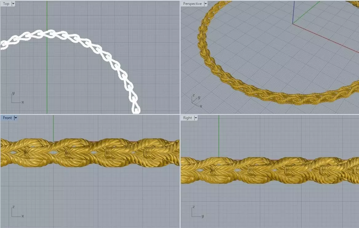 Necklace Rope 3D print model_0