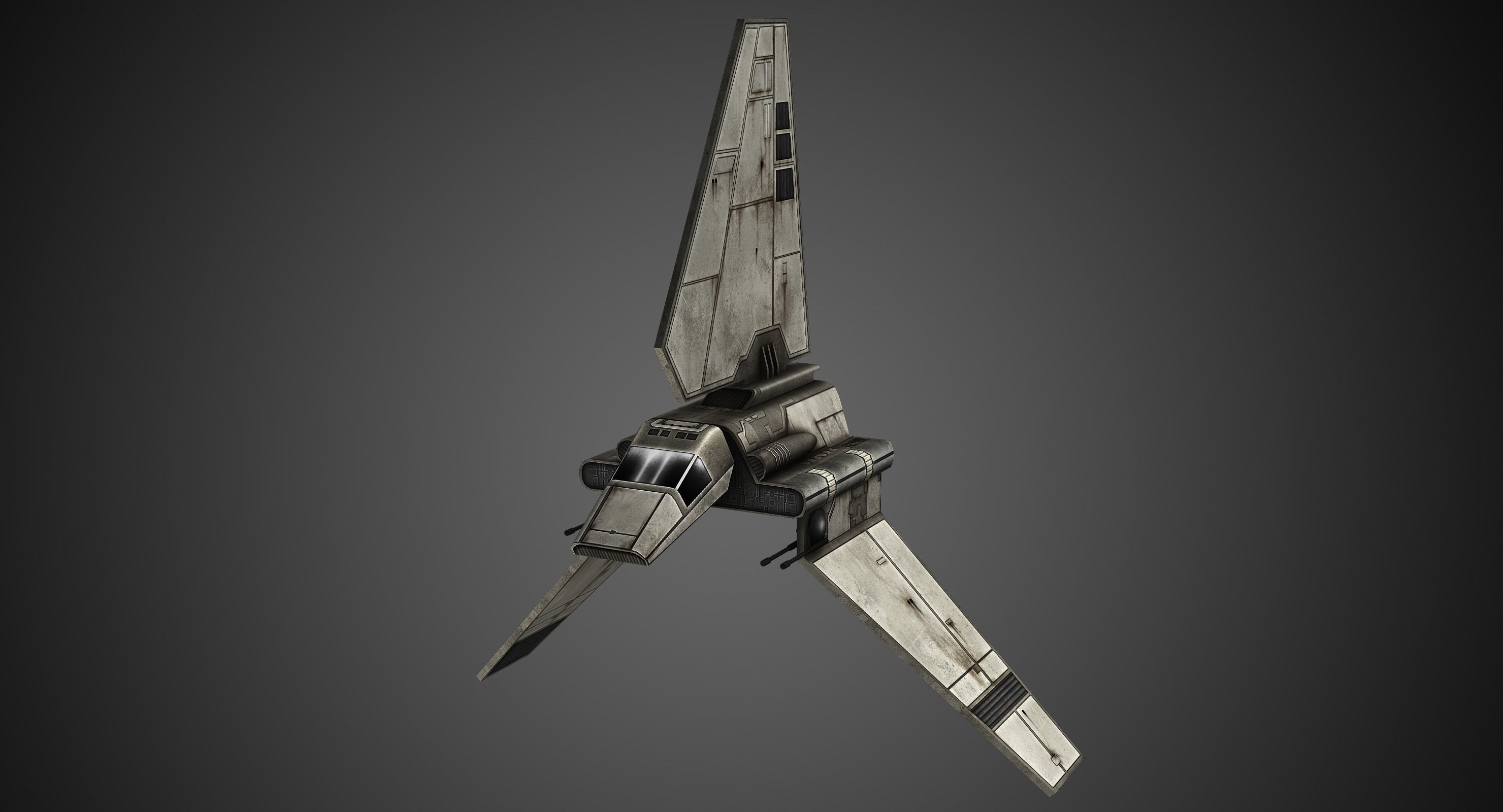 Imperial Shuttle Low-poly 3D model_1