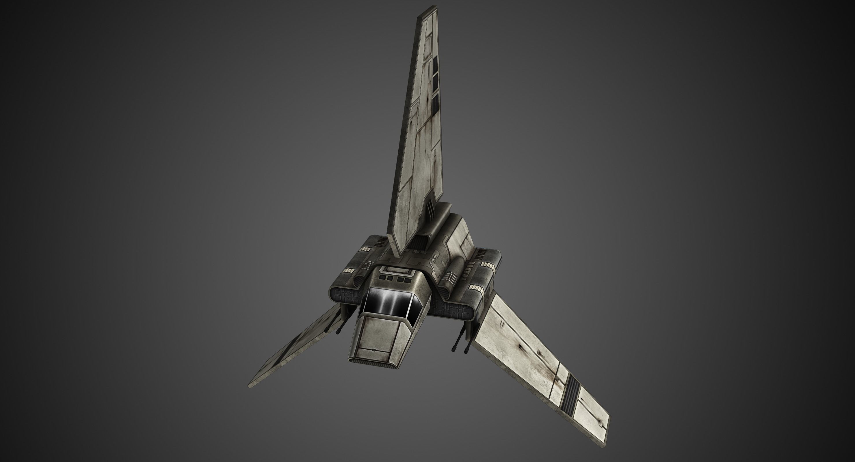 Imperial Shuttle Low-poly 3D model_5