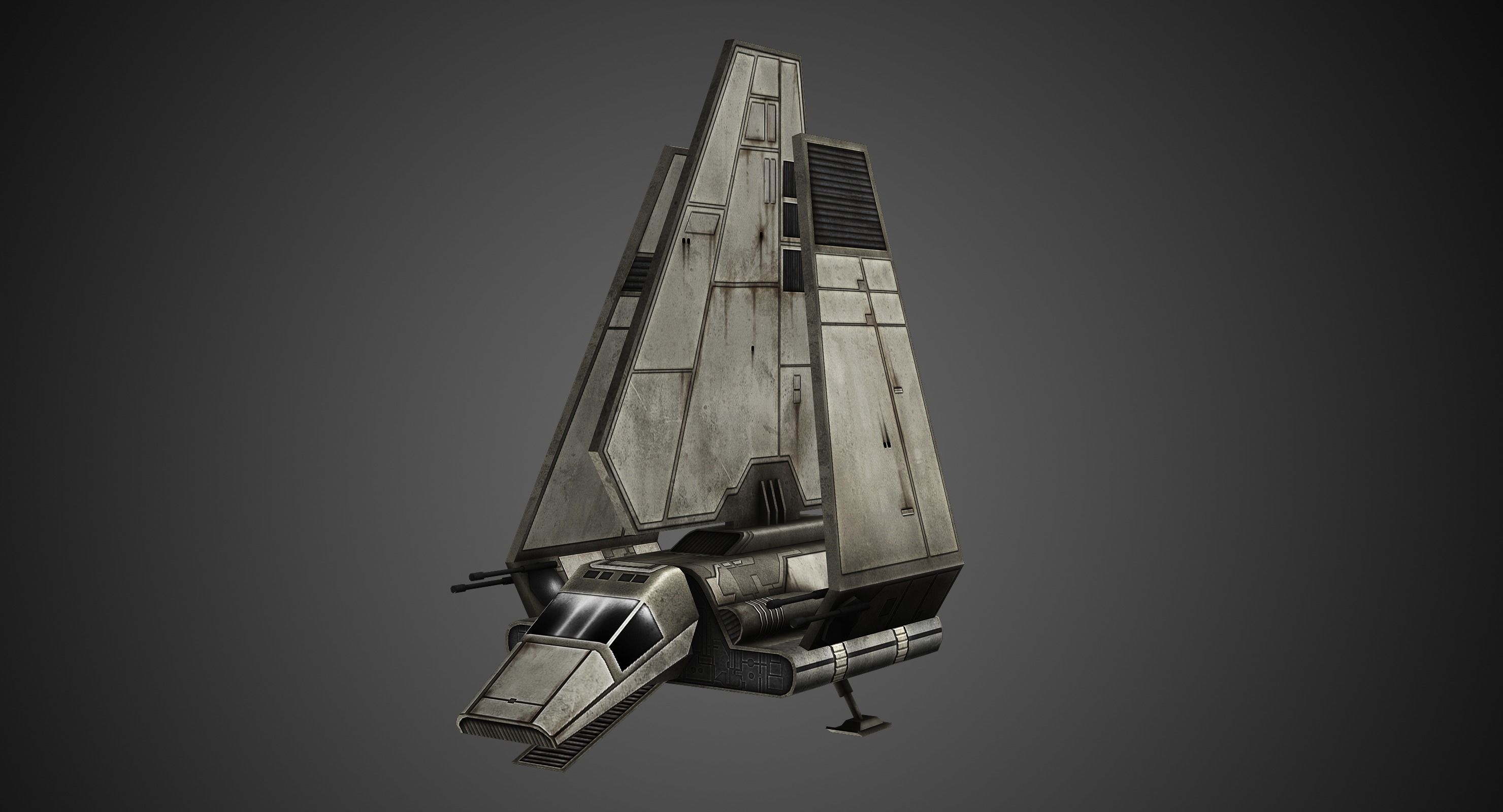 Imperial Shuttle Low-poly 3D model_2