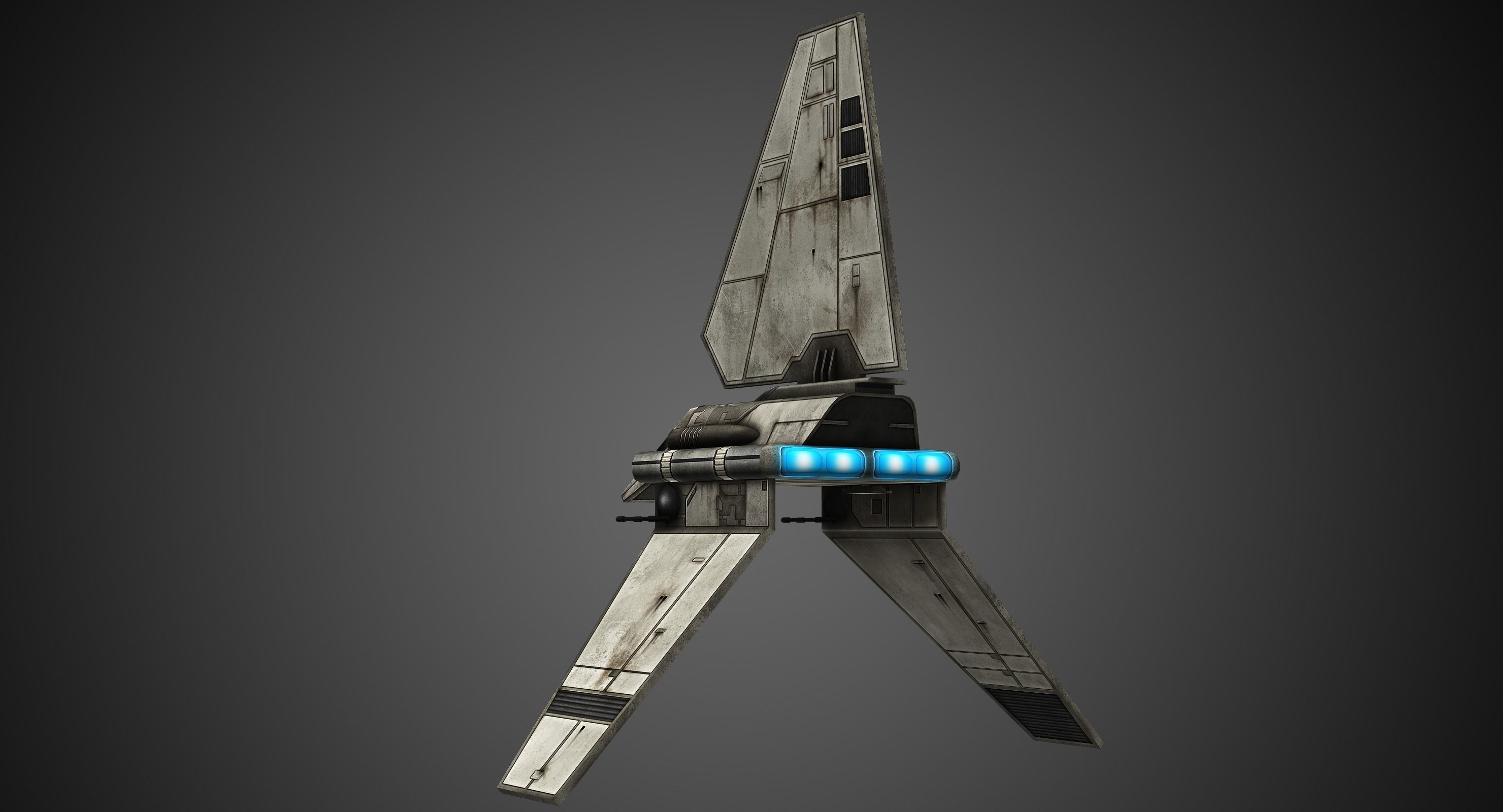 Imperial Shuttle Low-poly 3D model_3