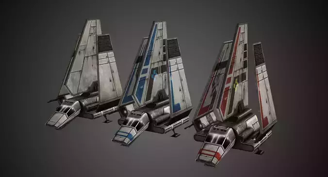 Imperial Shuttle Low-poly 3D model