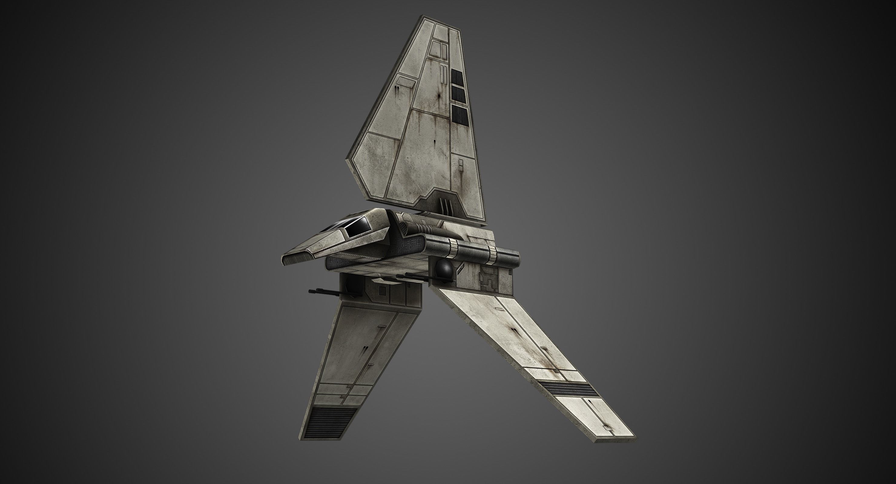 Imperial Shuttle Low-poly 3D model_4