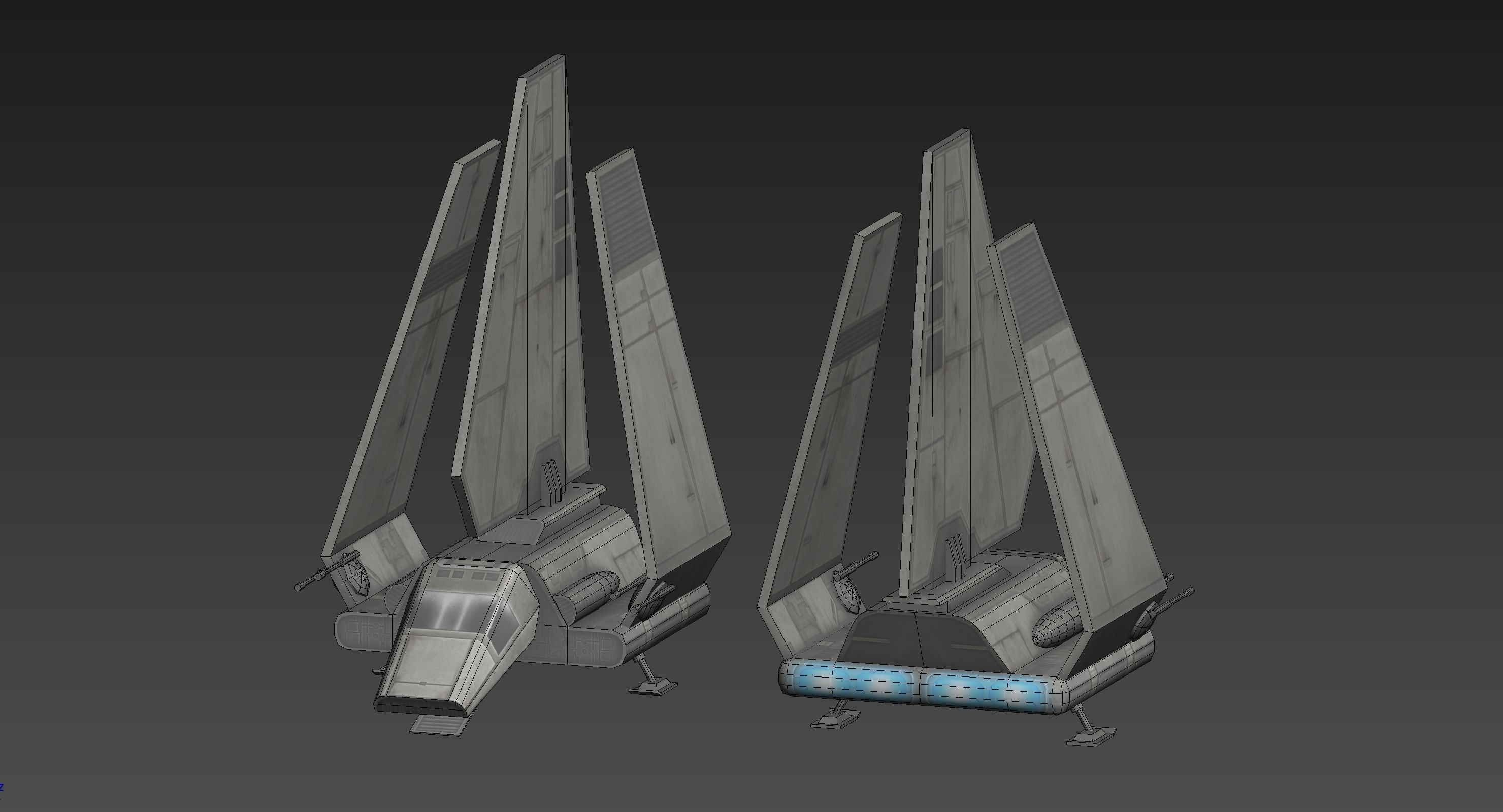 Imperial Shuttle Low-poly 3D model_6