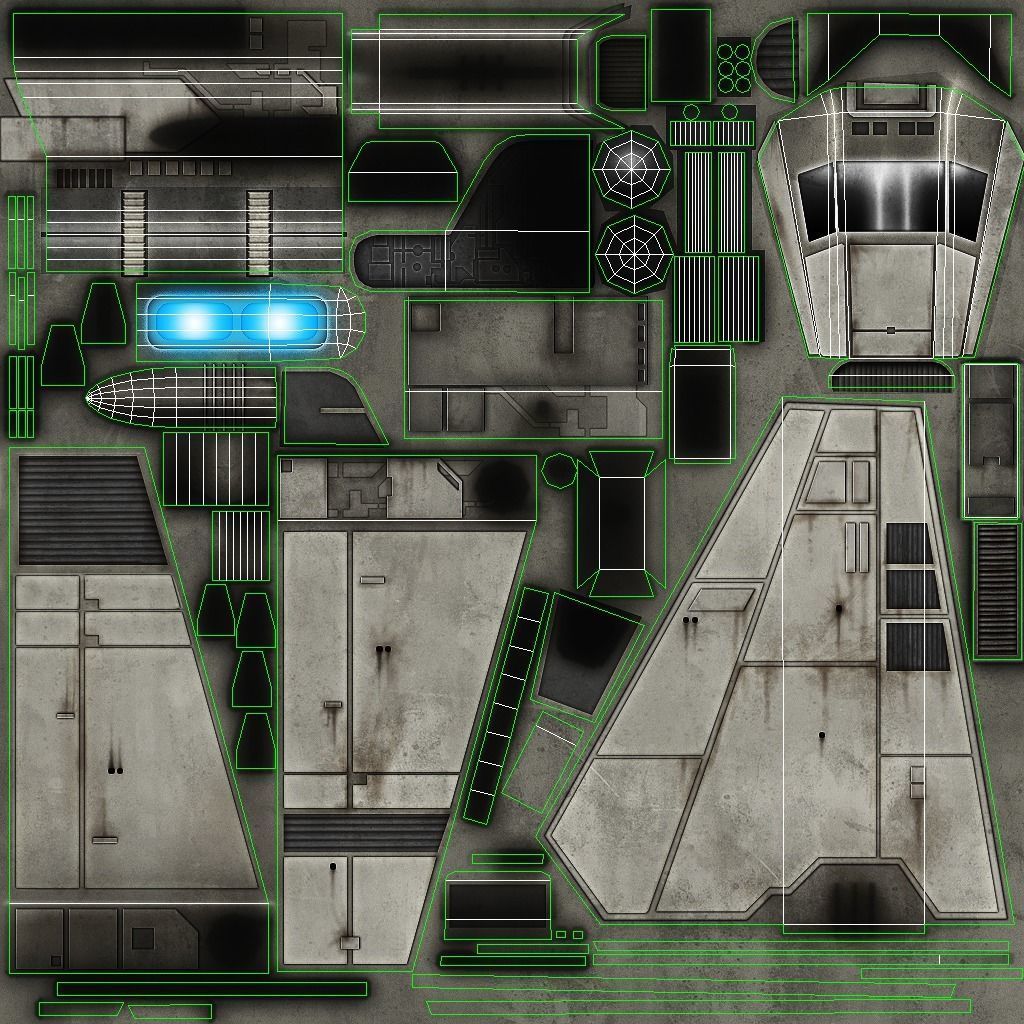 Imperial Shuttle Low-poly 3D model_7