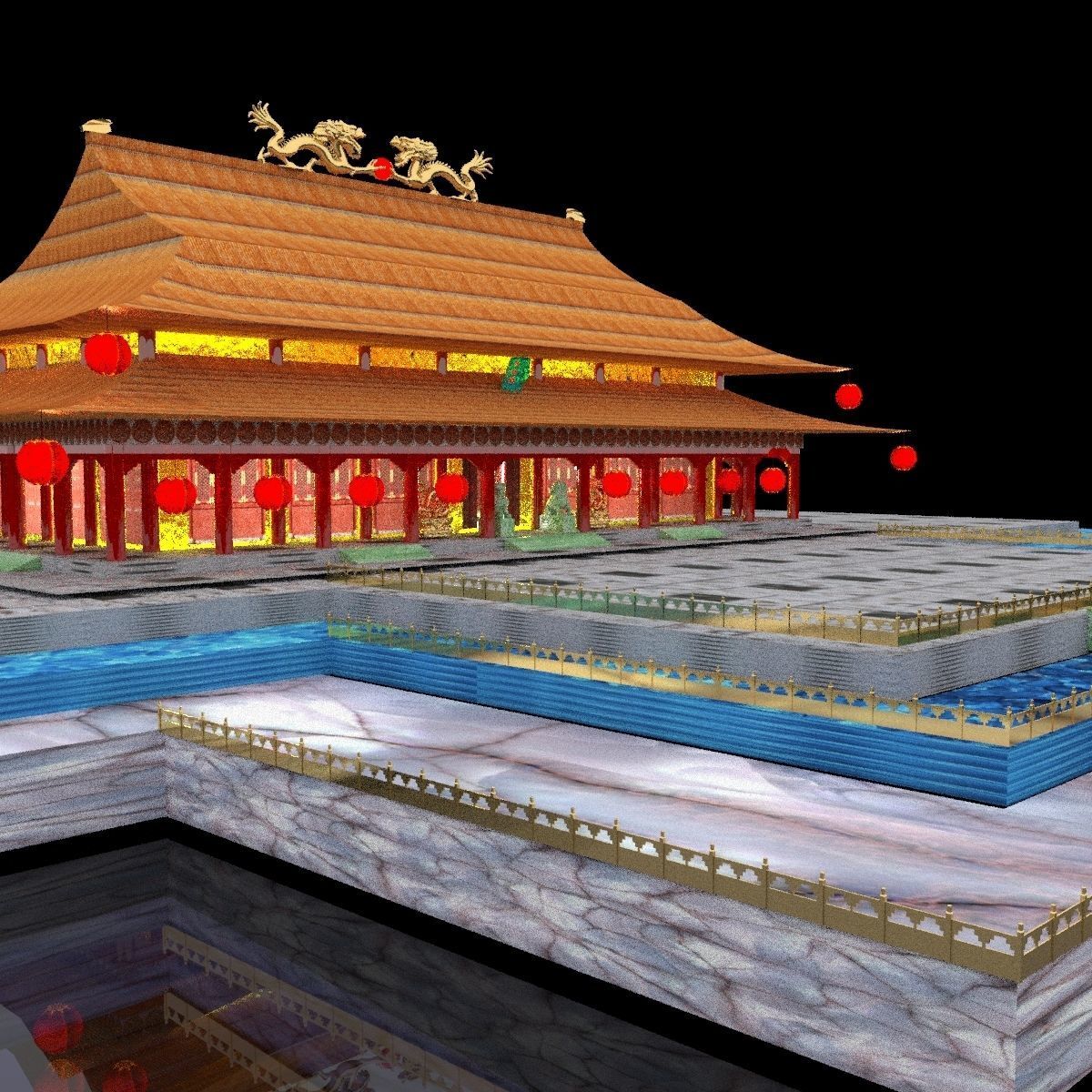 Chinese Forbidden City 3D model_3