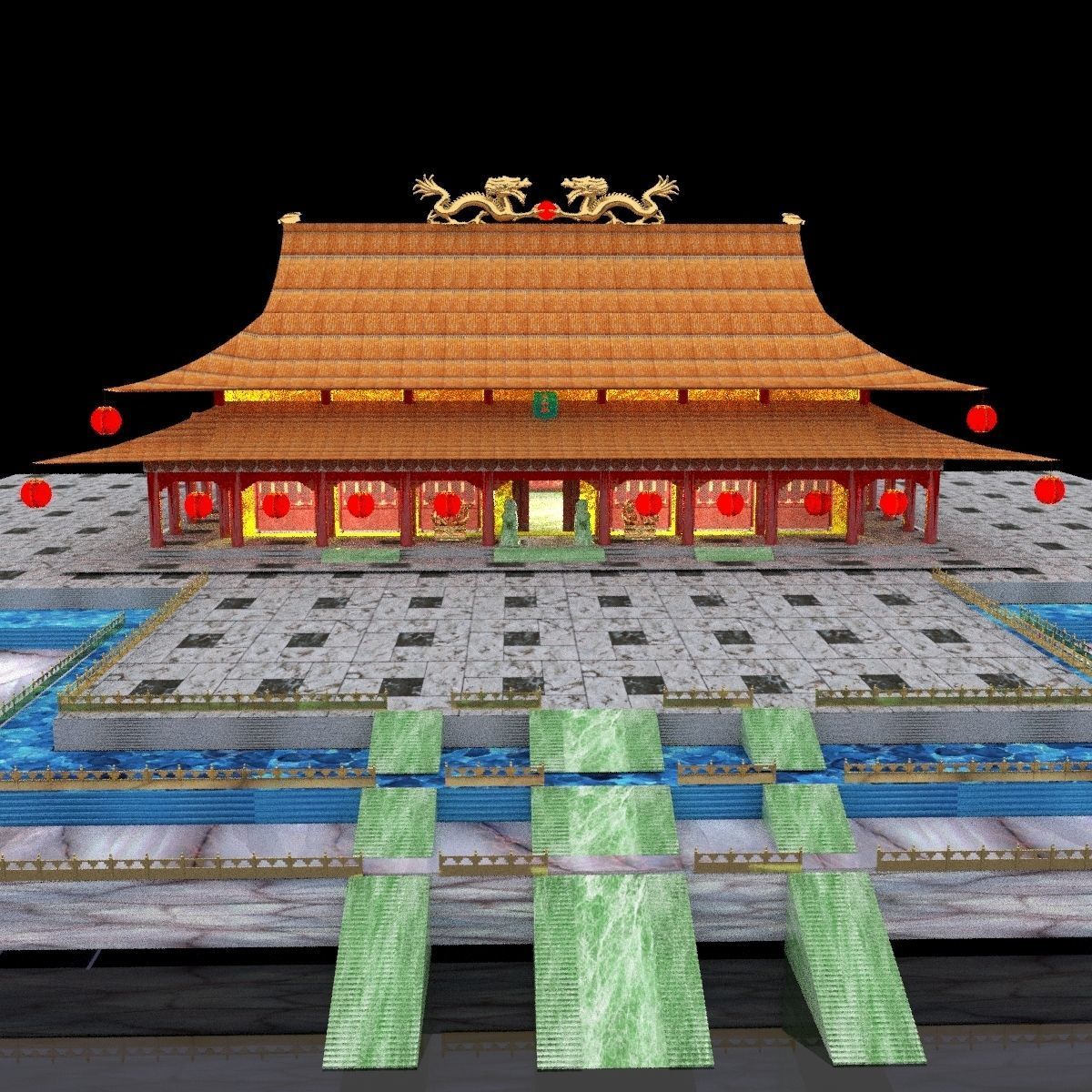 Chinese Forbidden City 3D model_1