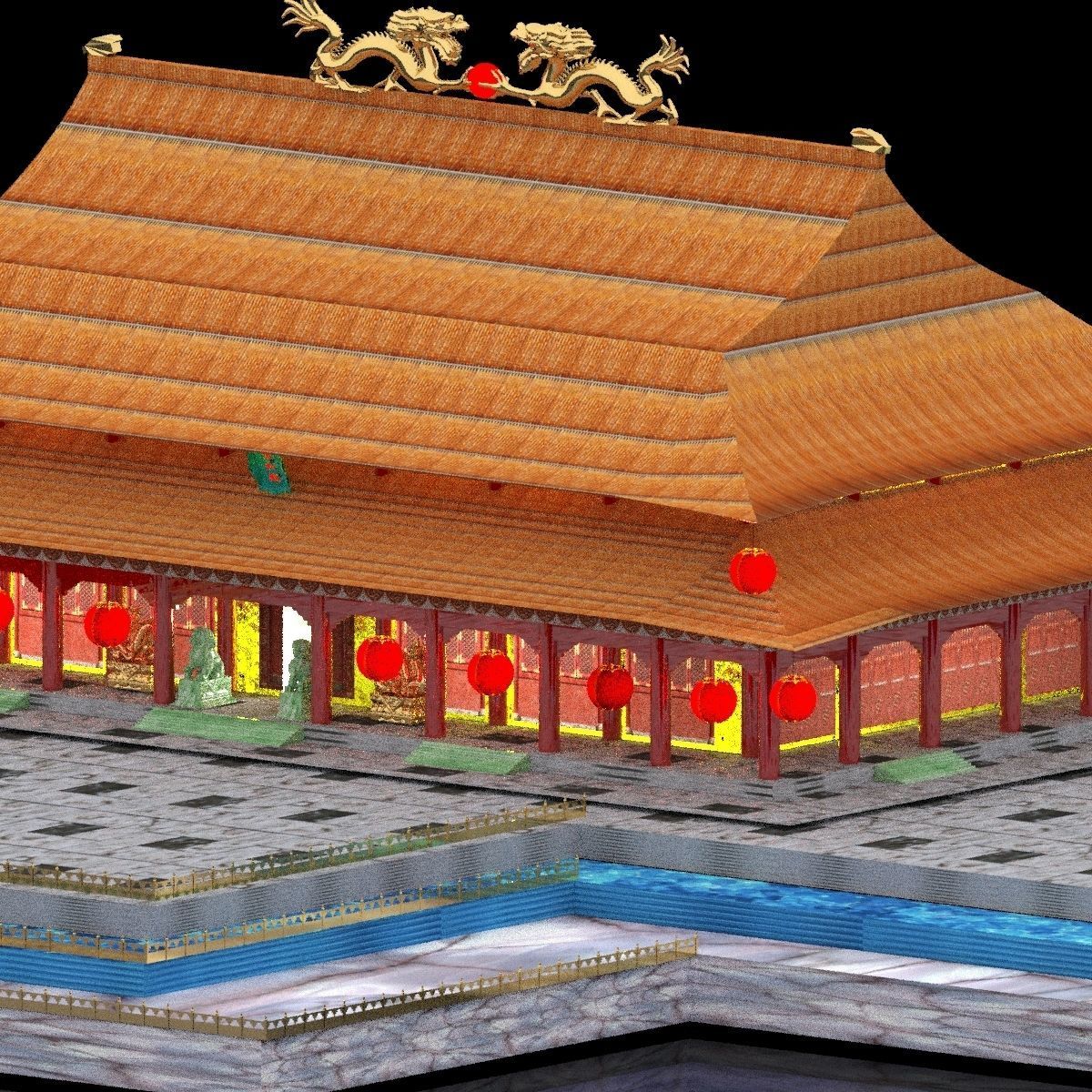 Chinese Forbidden City 3D model_4