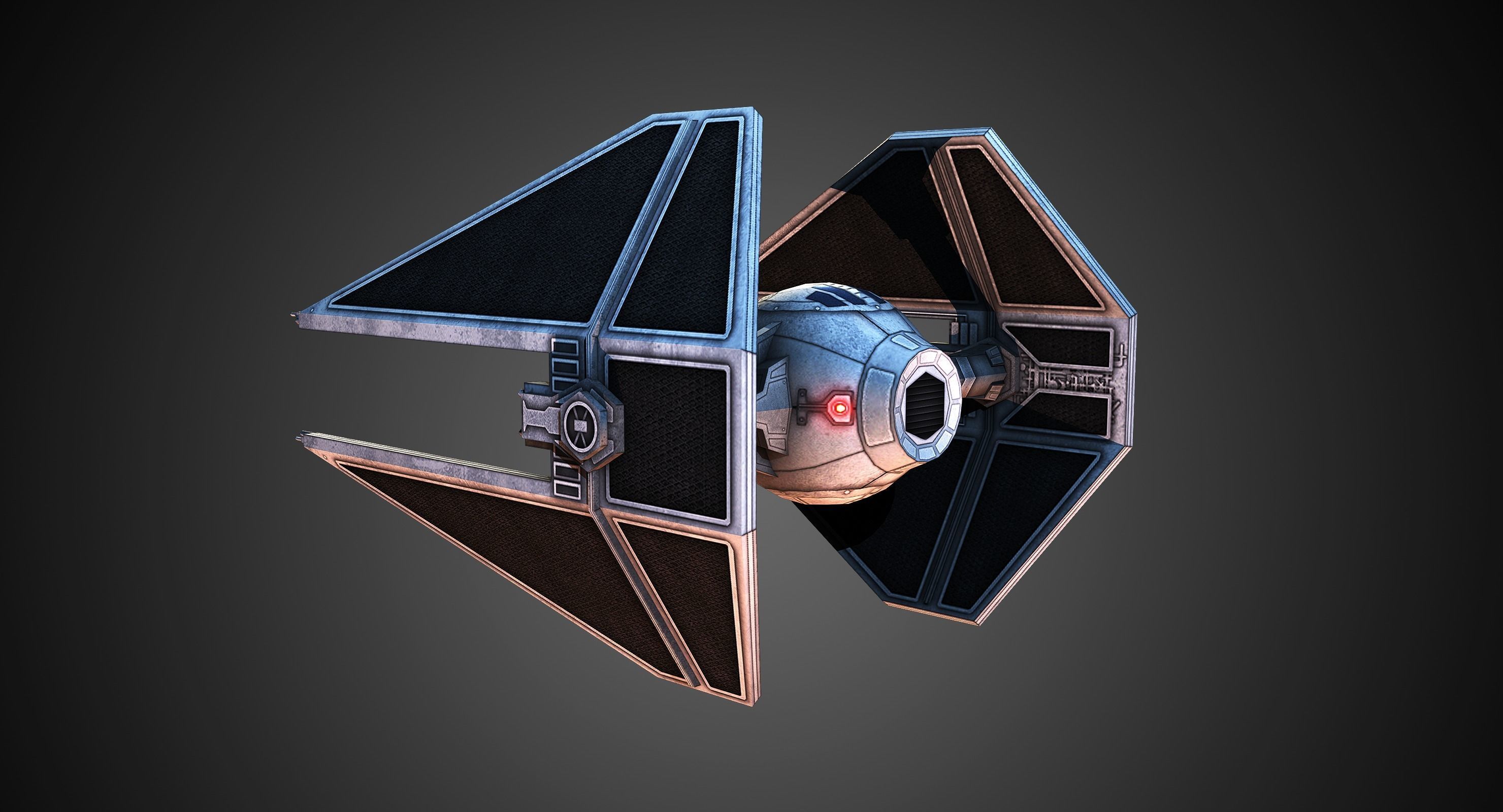 low poly Tie Interceptor Low-poly 3D model_1