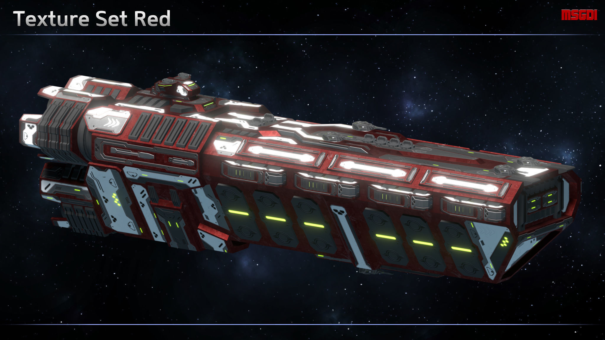 Spaceship Enkar Republic Battleship Gastekan Low-poly 3D model_9