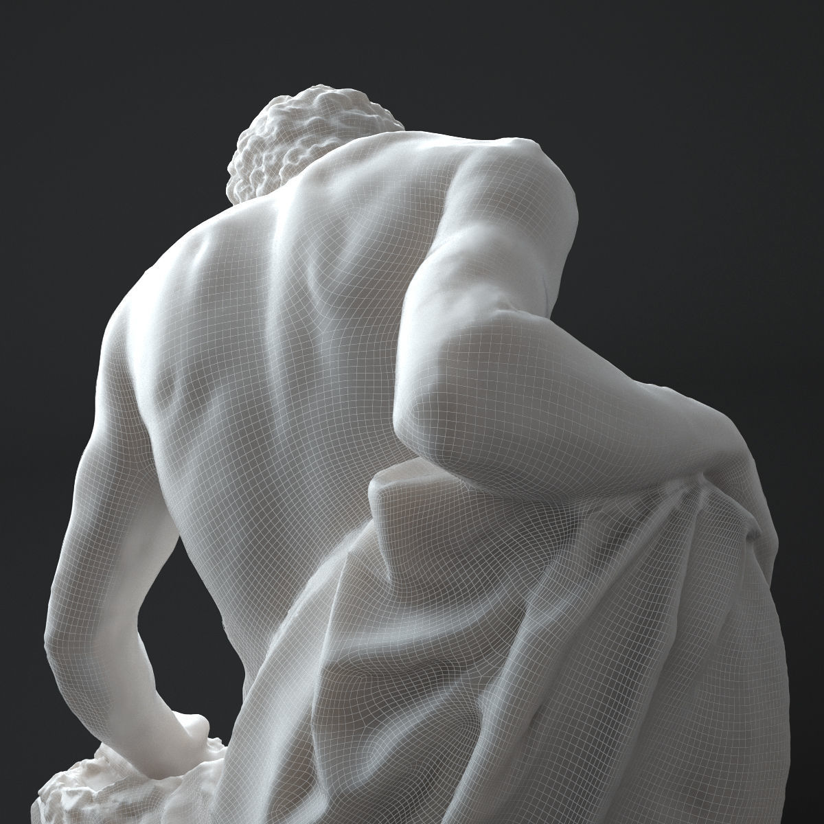 Dying Gladiator - Musee du Louvre Reality Capture 3D print model_4