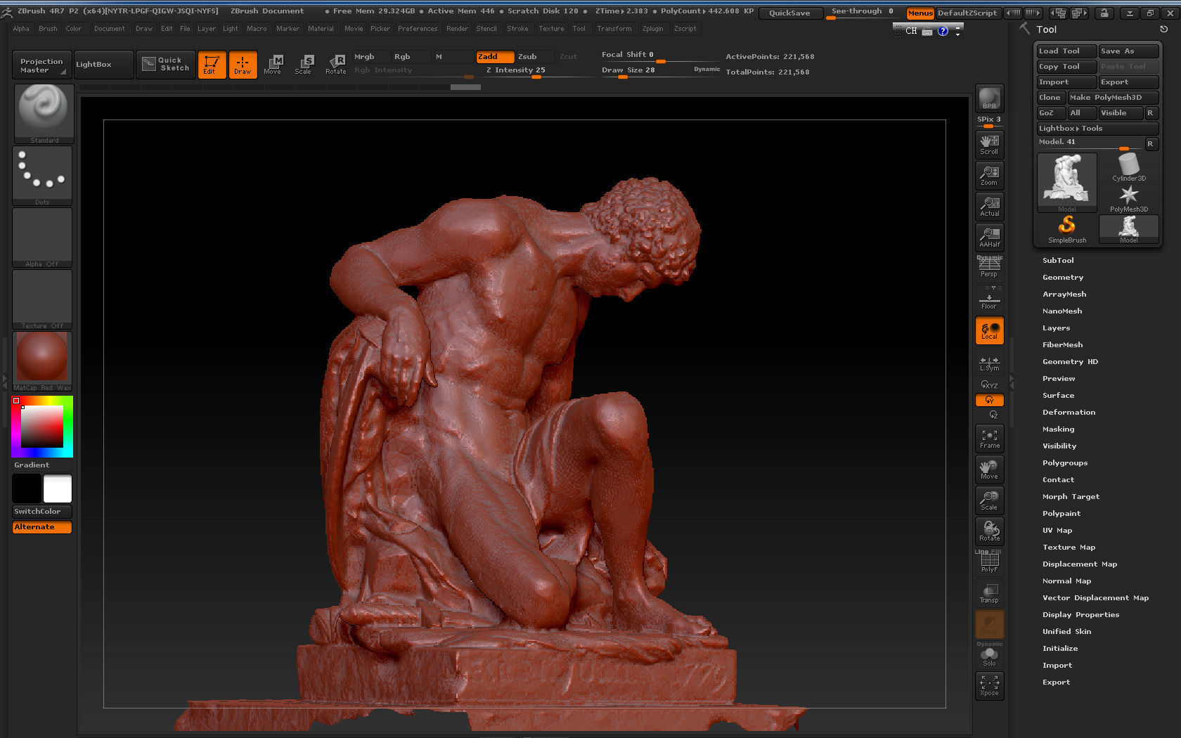 Dying Gladiator - Musee du Louvre Reality Capture 3D print model_8