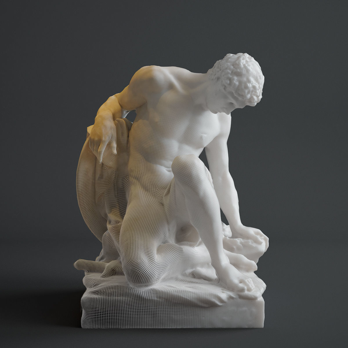 Dying Gladiator - Musee du Louvre Reality Capture 3D print model_1