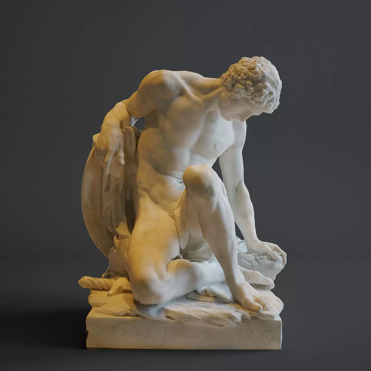 Dying Gladiator - Musee du Louvre Reality Capture 3D print model_0