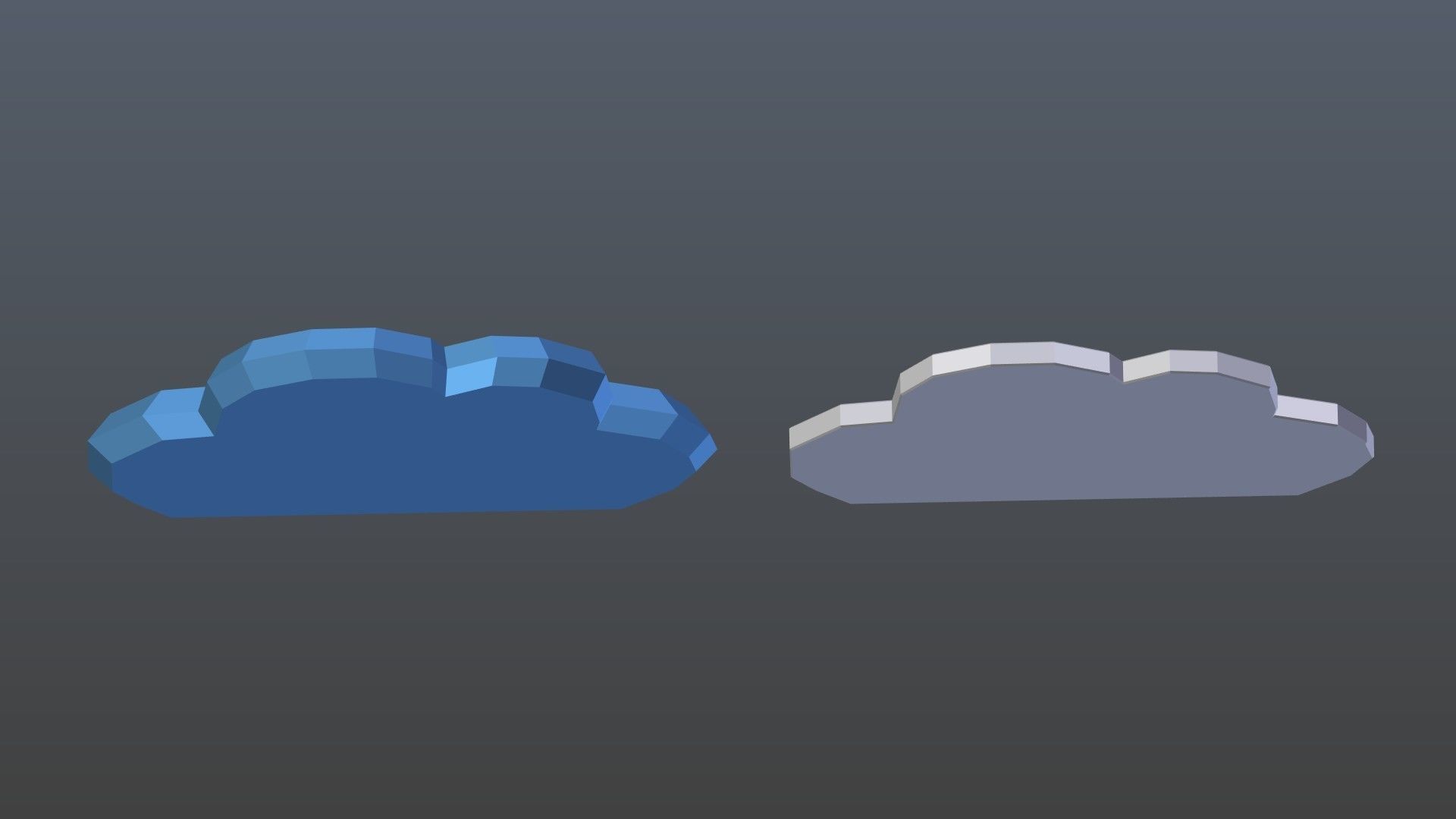 Low poly cloud symbols Low-poly 3D model_4