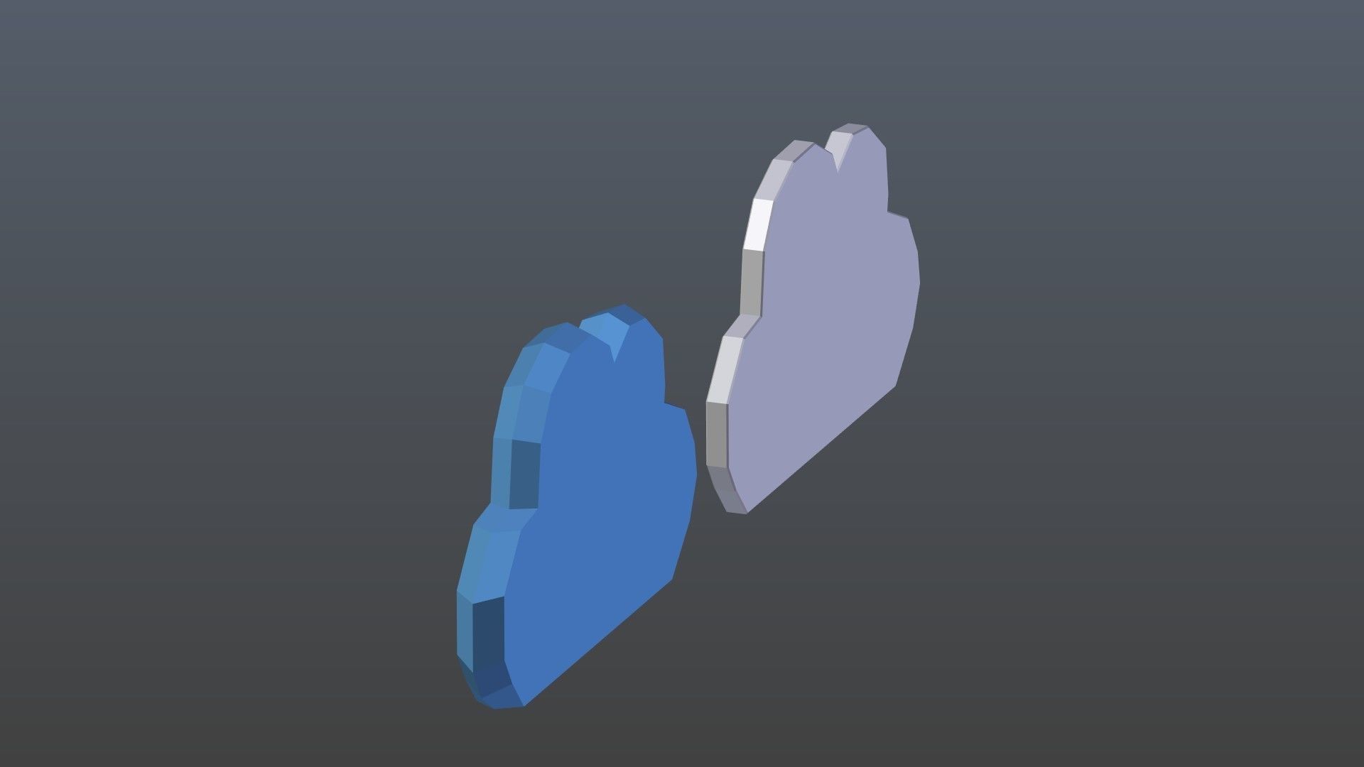 Low poly cloud symbols Low-poly 3D model_5