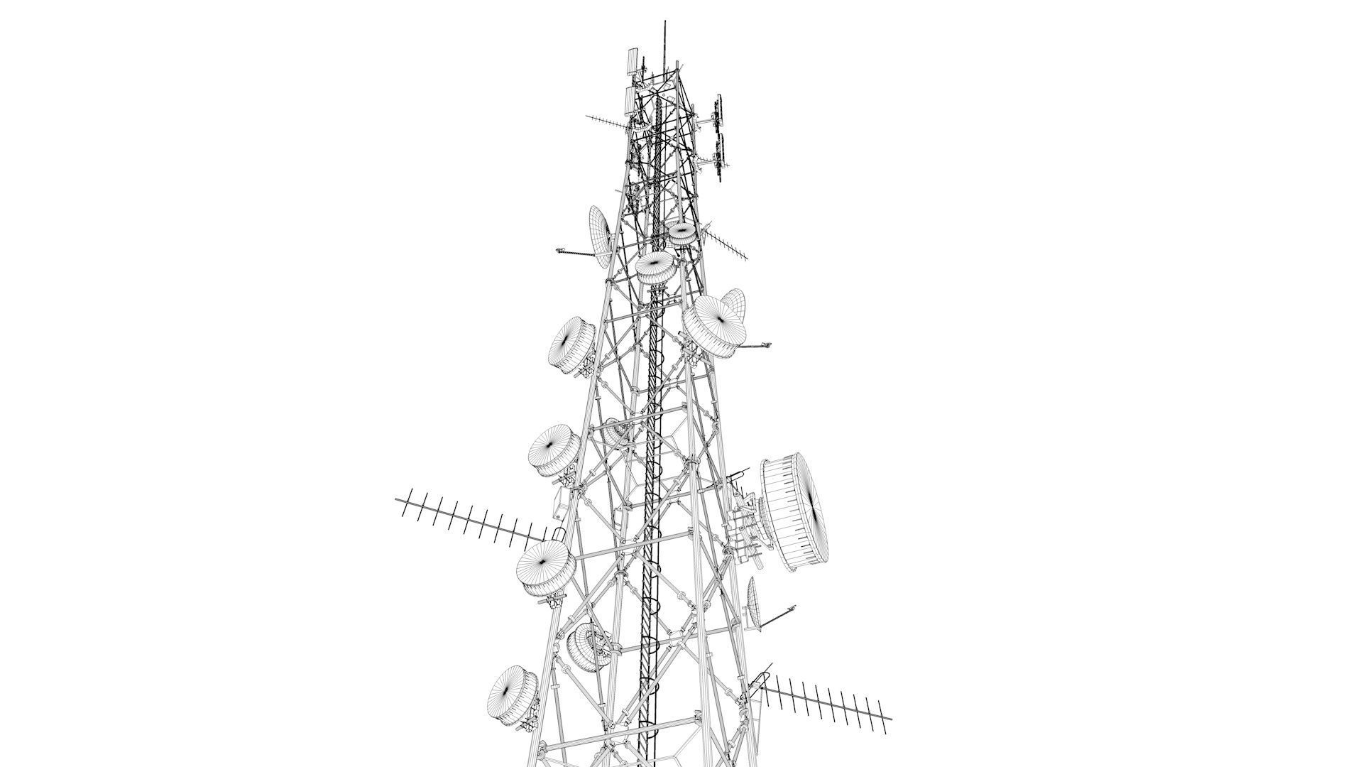 Telecommunication Tower 3D model_6
