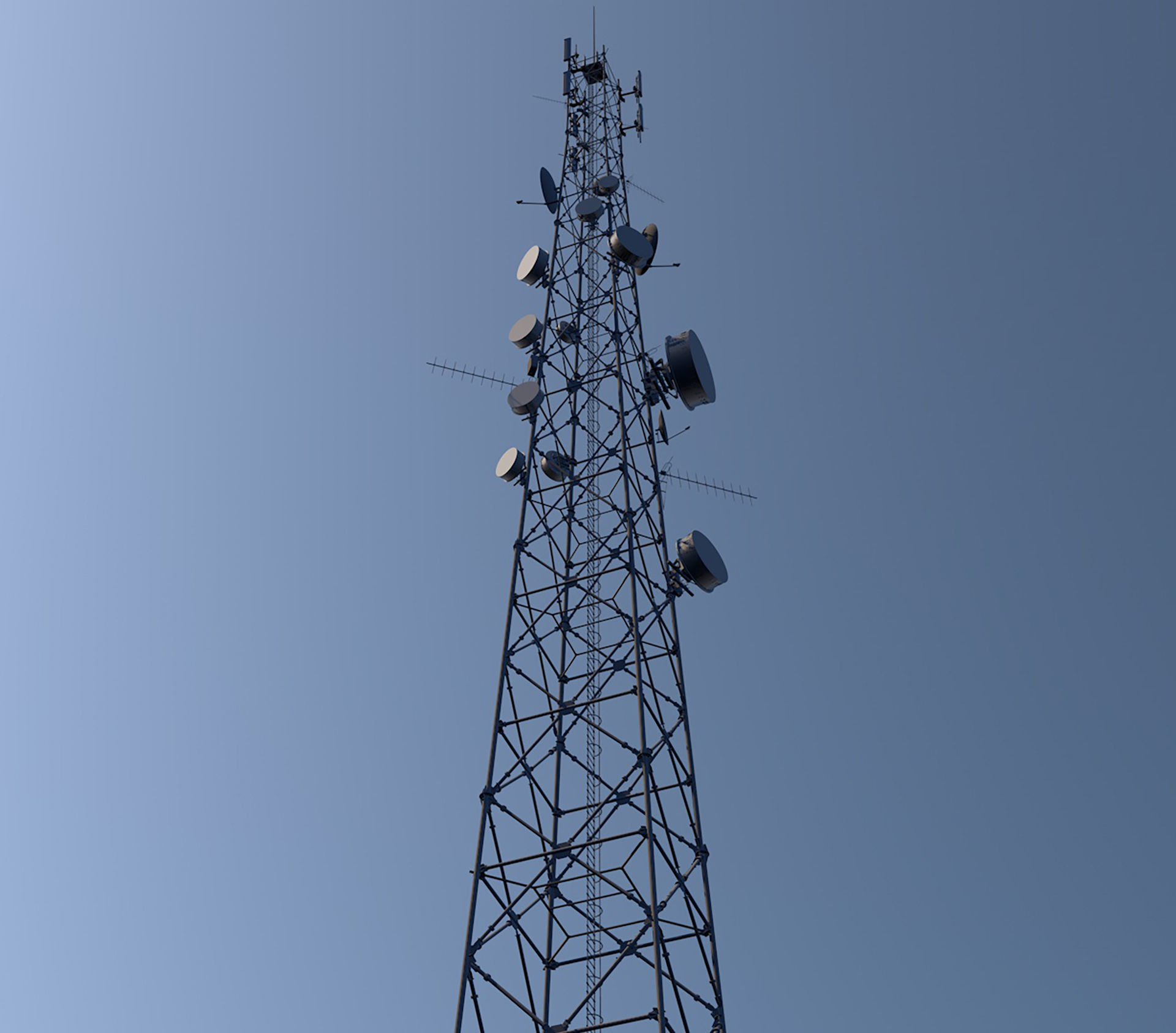 Telecommunication Tower 3D model_2