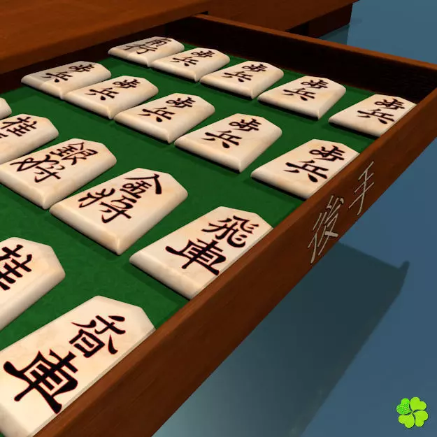 Shogi game rigged low poly Low-poly 3D model