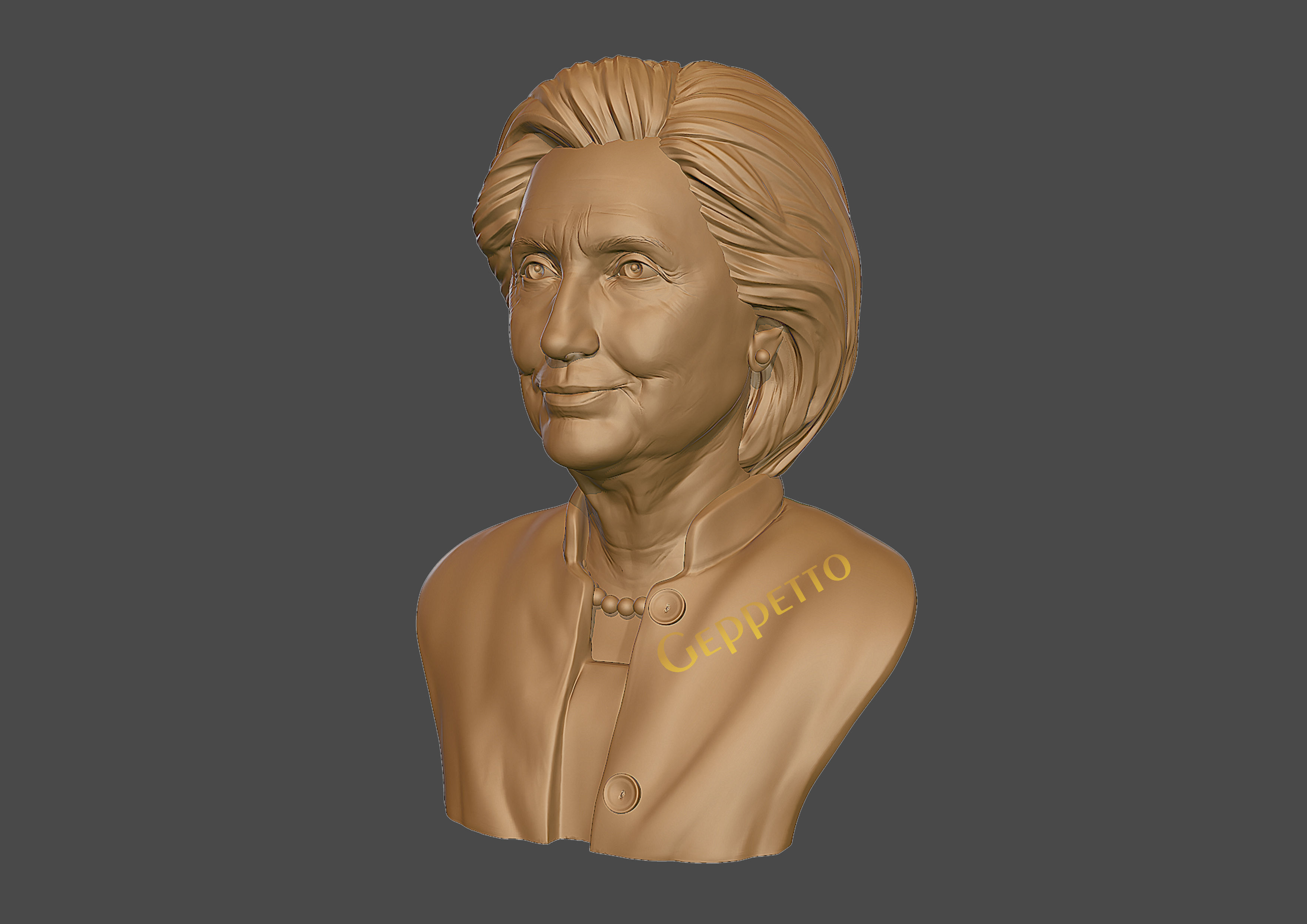 Hillary Clinton 3D printable model  3D print model_16