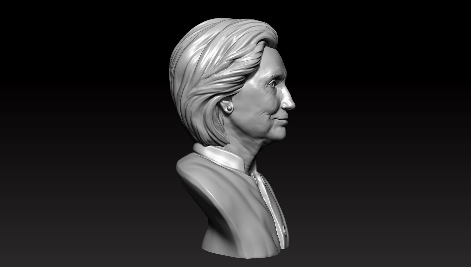 Hillary Clinton 3D printable model  3D print model_8