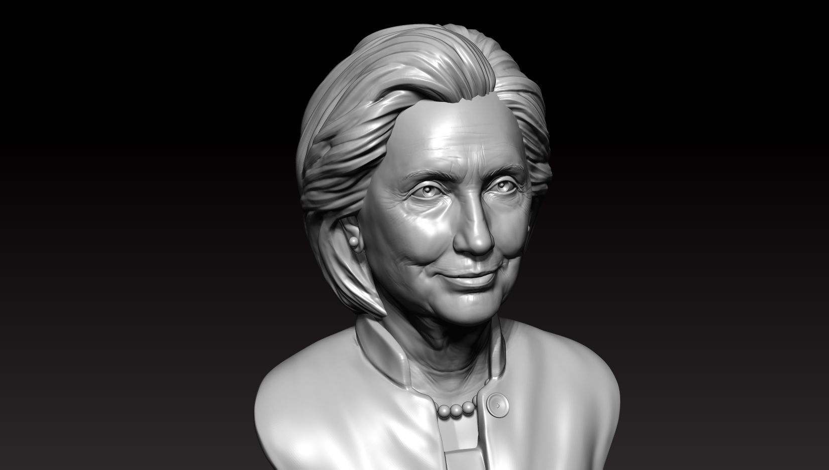 Hillary Clinton 3D printable model  3D print model_9