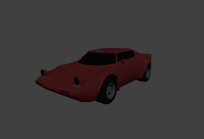Lancia Stratos Rally 3D Low Poly Low-poly 3D model