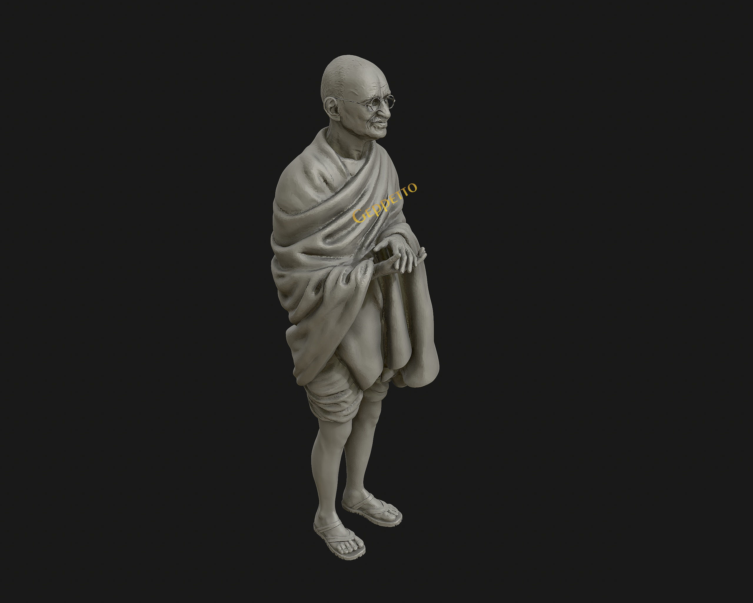 Mahatma Gandhi 3D printable model 3D print model_32