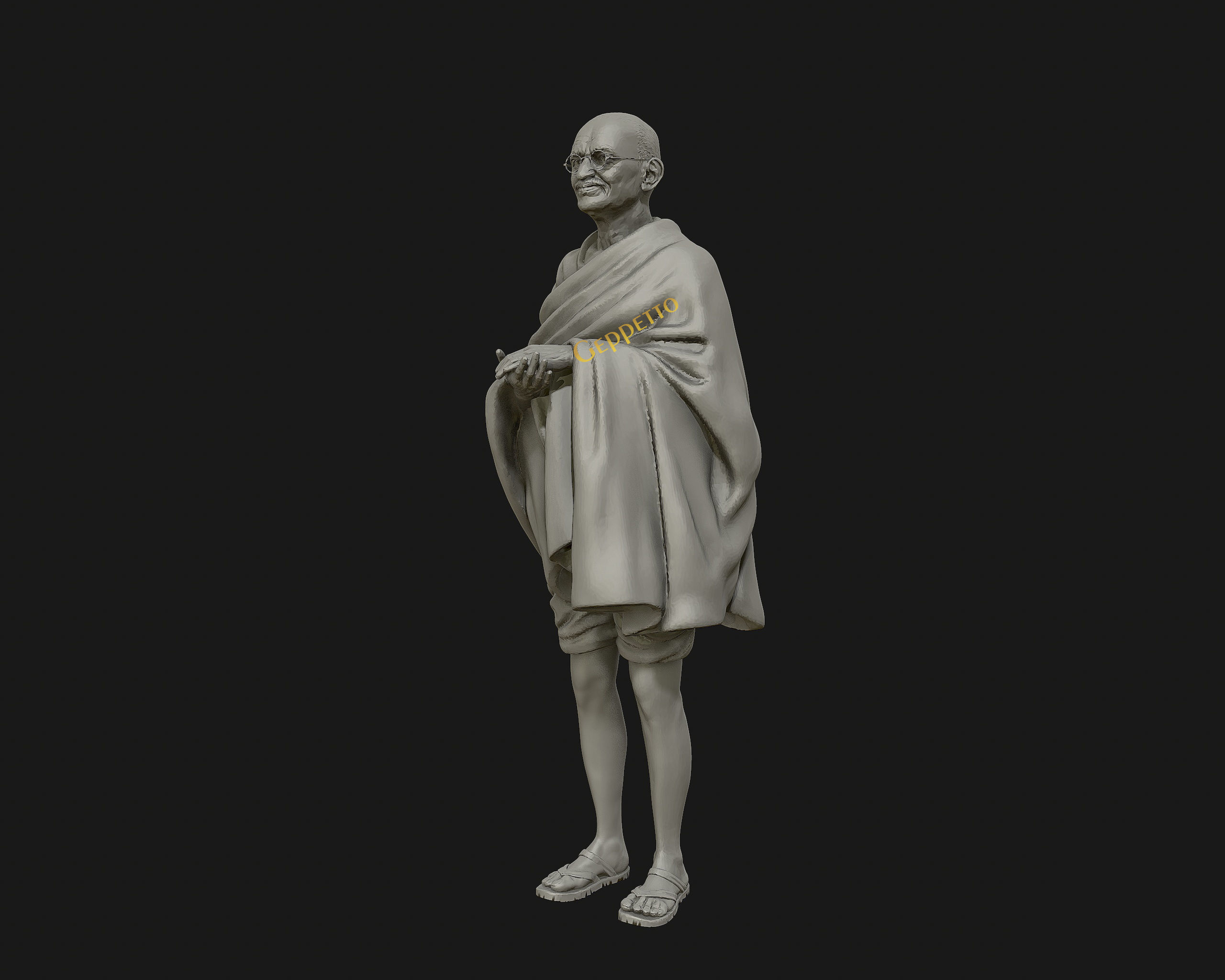 Mahatma Gandhi 3D printable model 3D print model_13