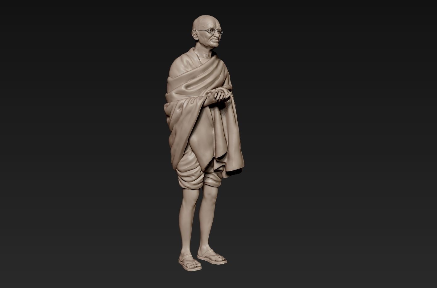 Mahatma Gandhi 3D printable model 3D print model_3