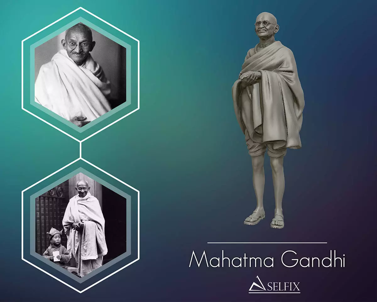 Mahatma Gandhi 3D printable model 3D print model_0
