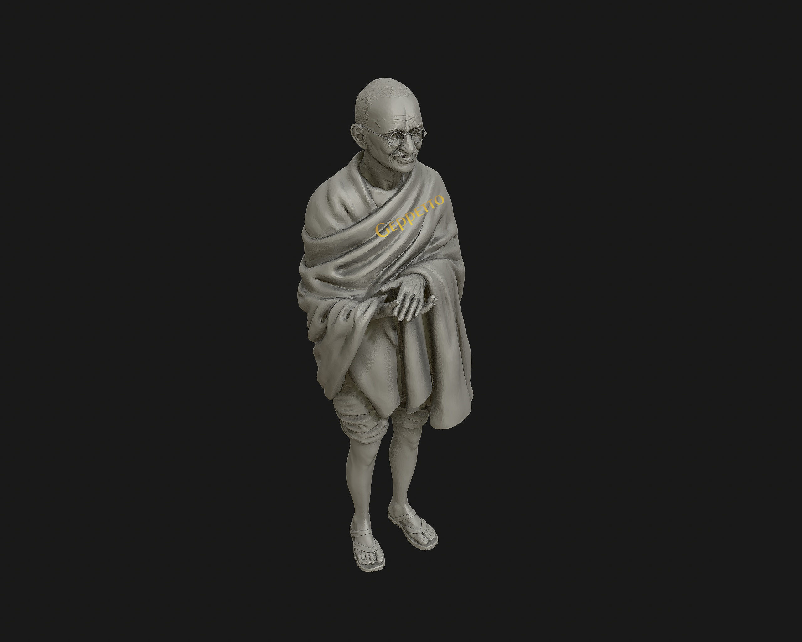 Mahatma Gandhi 3D printable model 3D print model_33