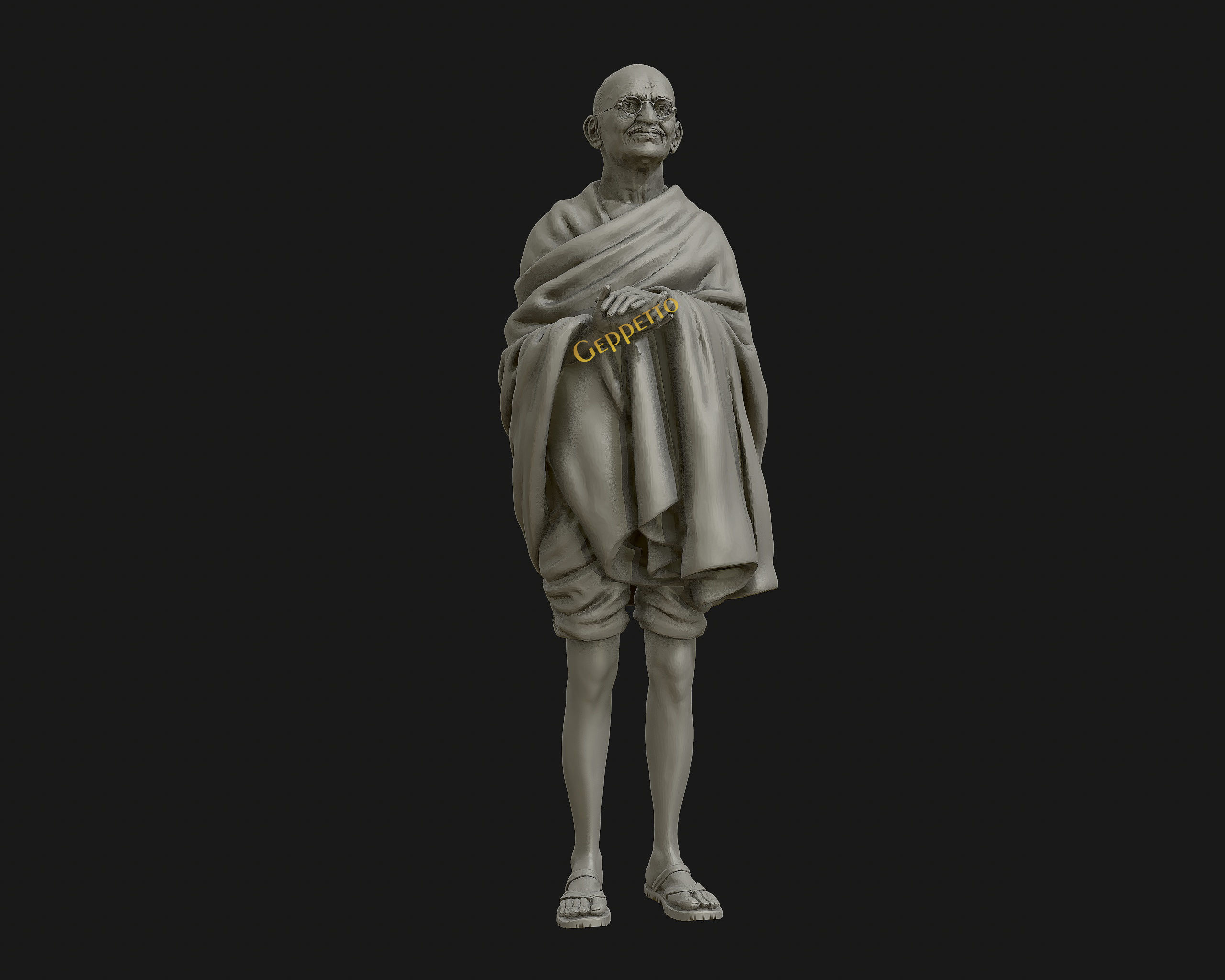 Mahatma Gandhi 3D printable model 3D print model_29