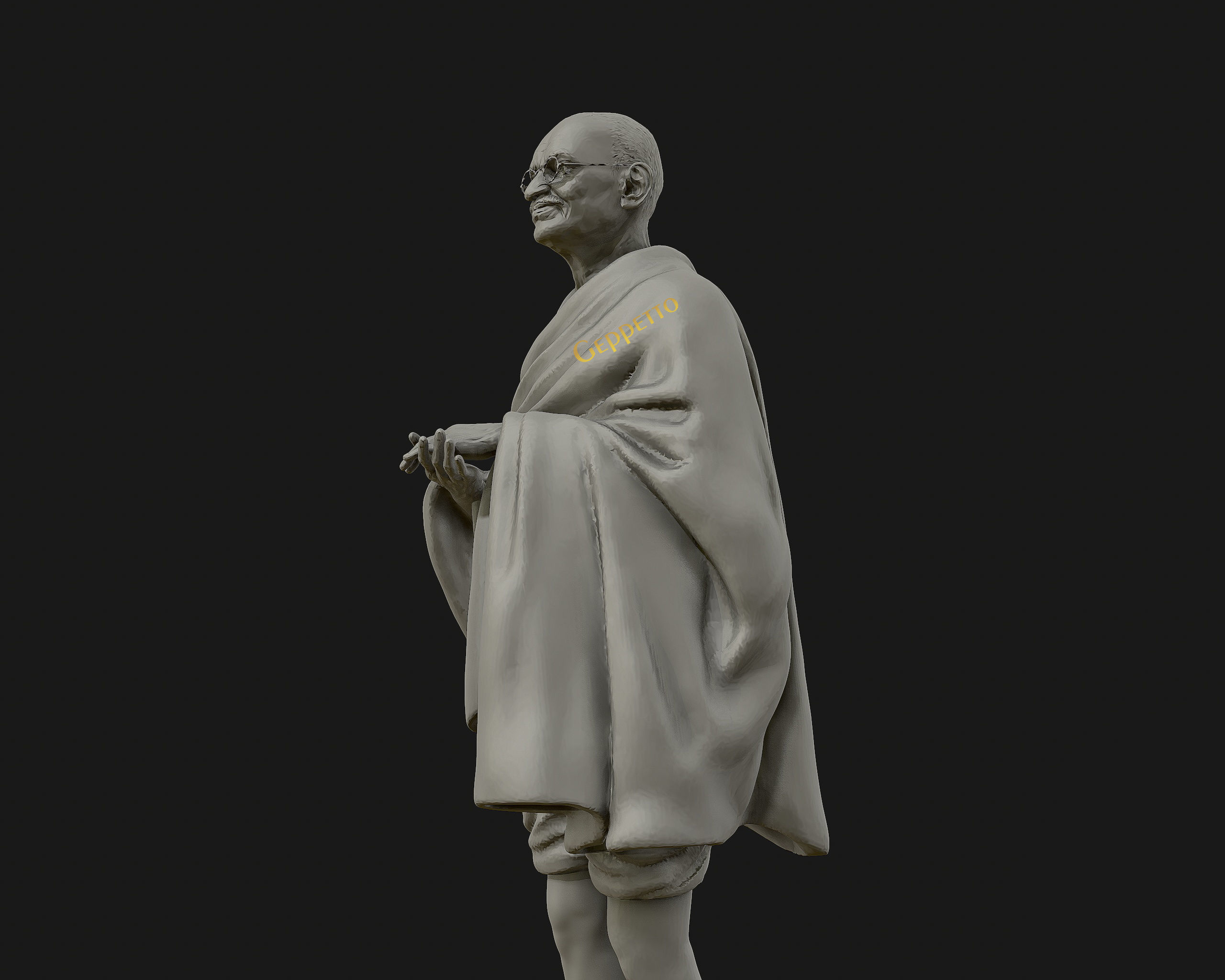 Mahatma Gandhi 3D printable model 3D print model_22
