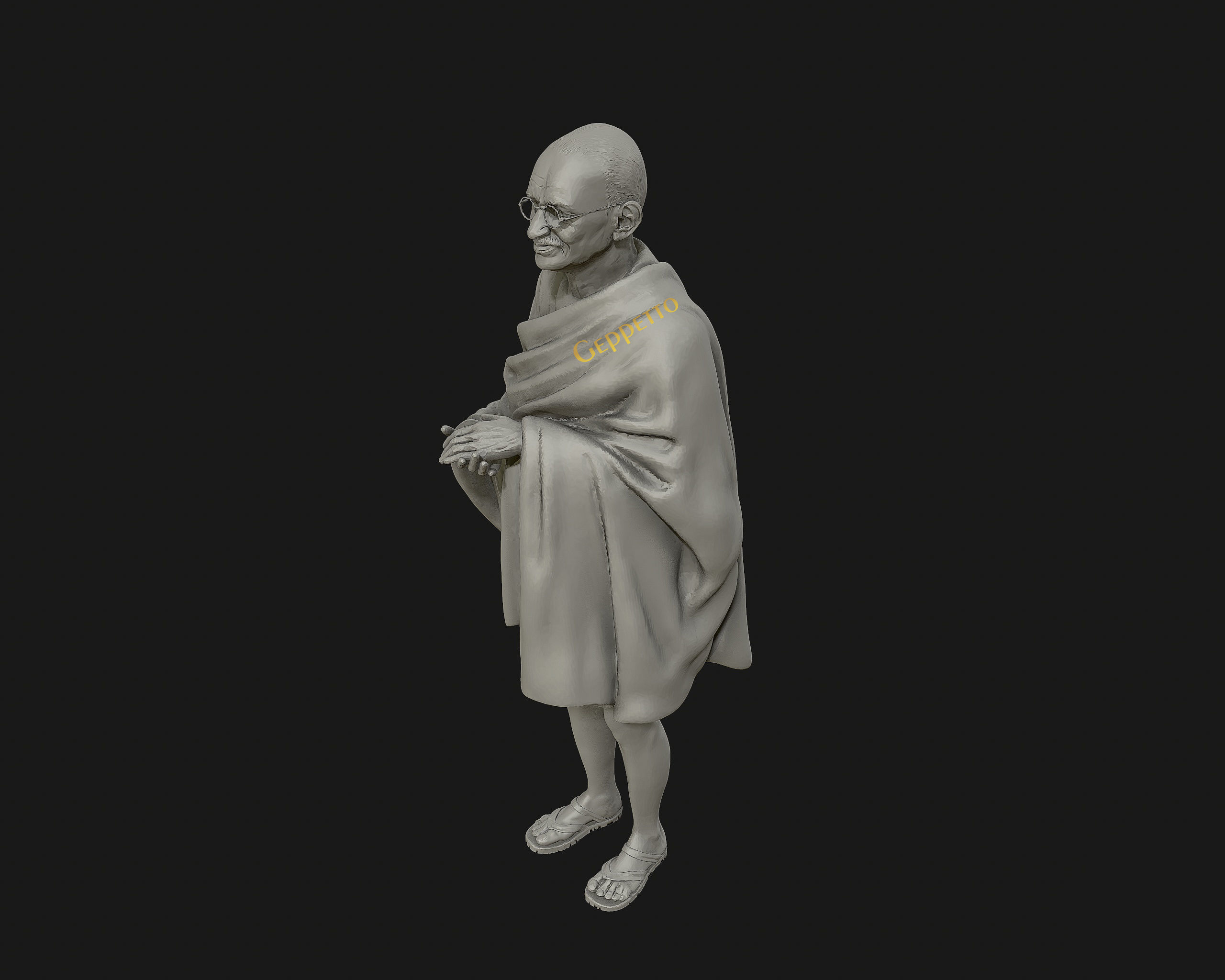 Mahatma Gandhi 3D printable model 3D print model_24