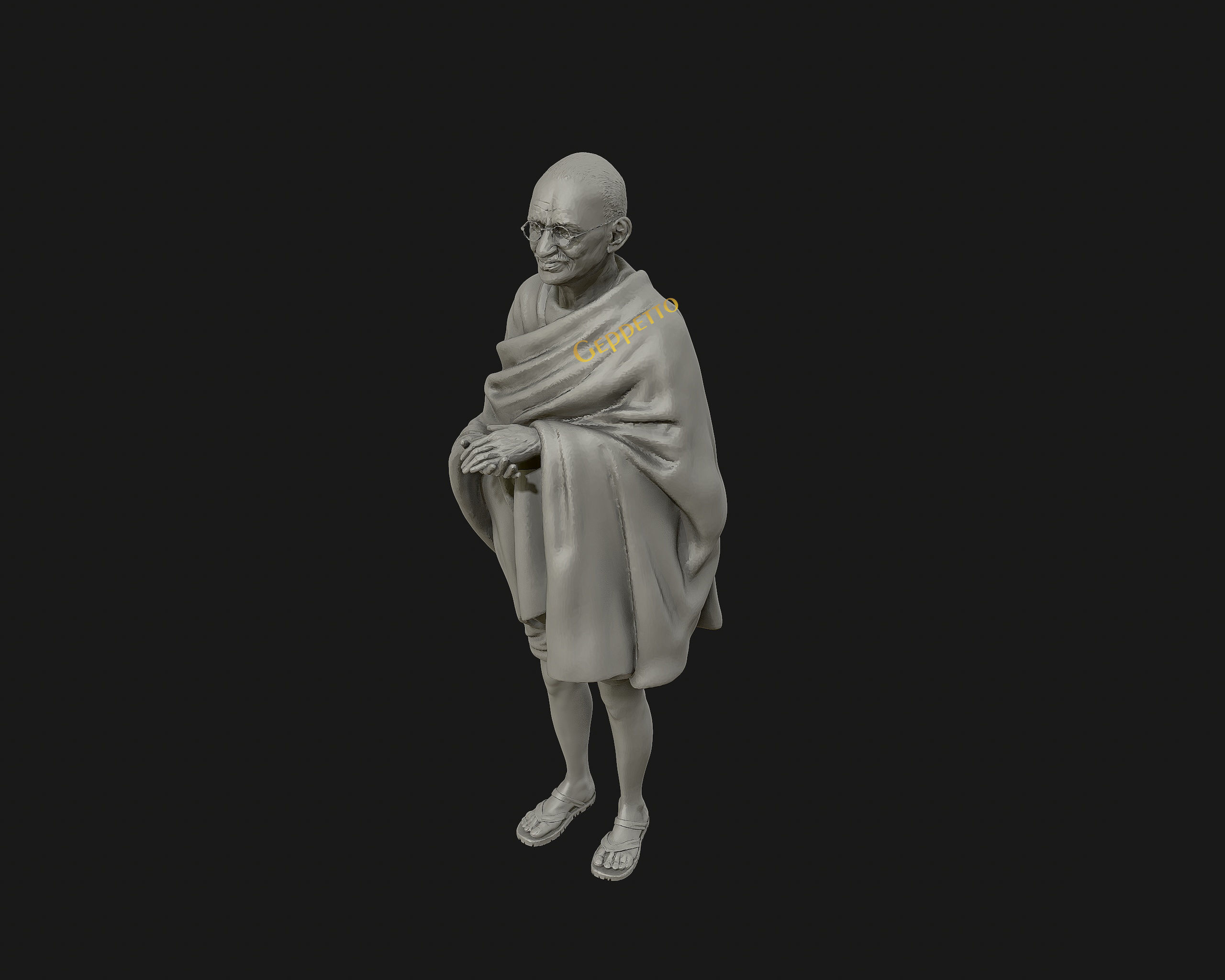 Mahatma Gandhi 3D printable model 3D print model_15