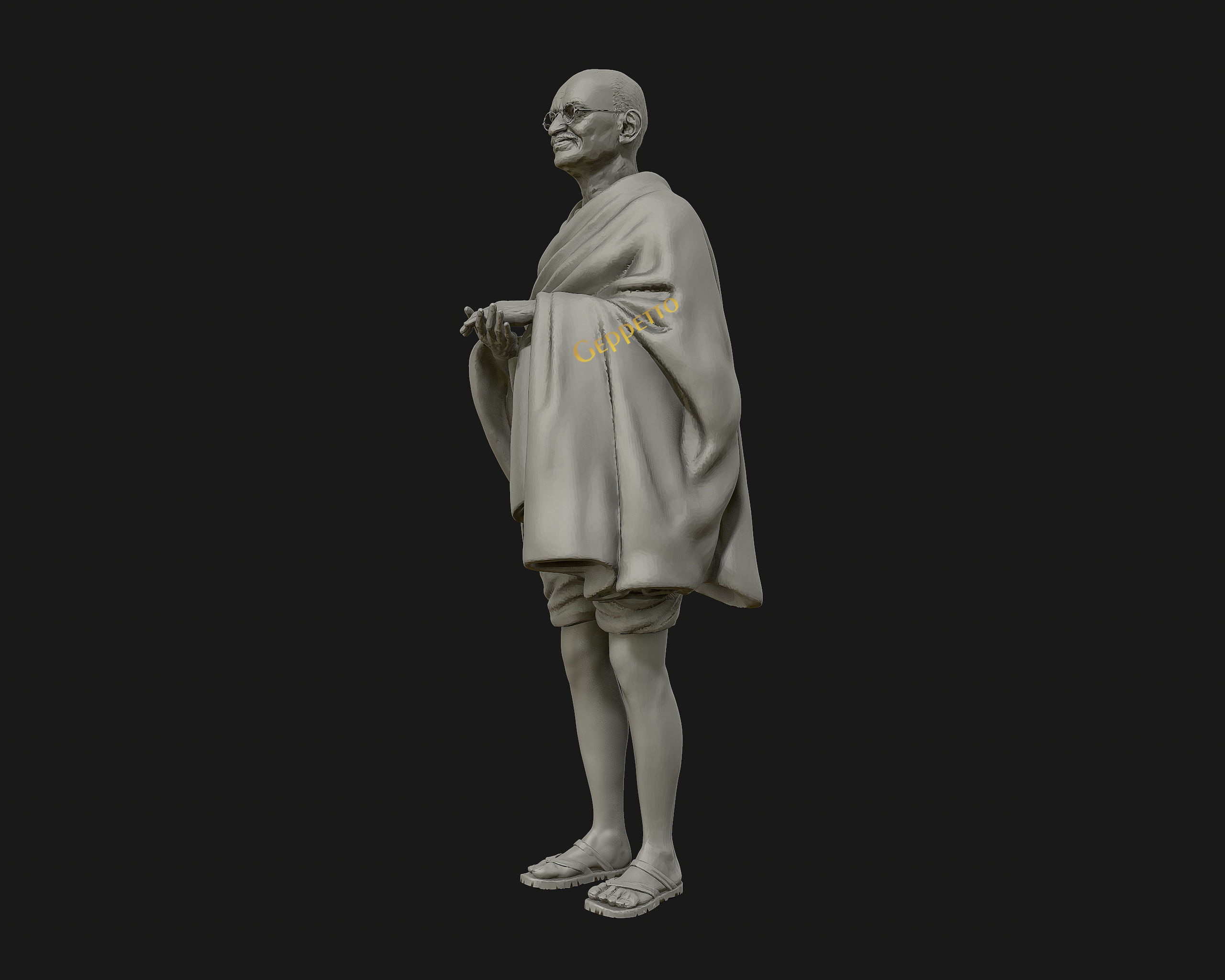 Mahatma Gandhi 3D printable model 3D print model_27