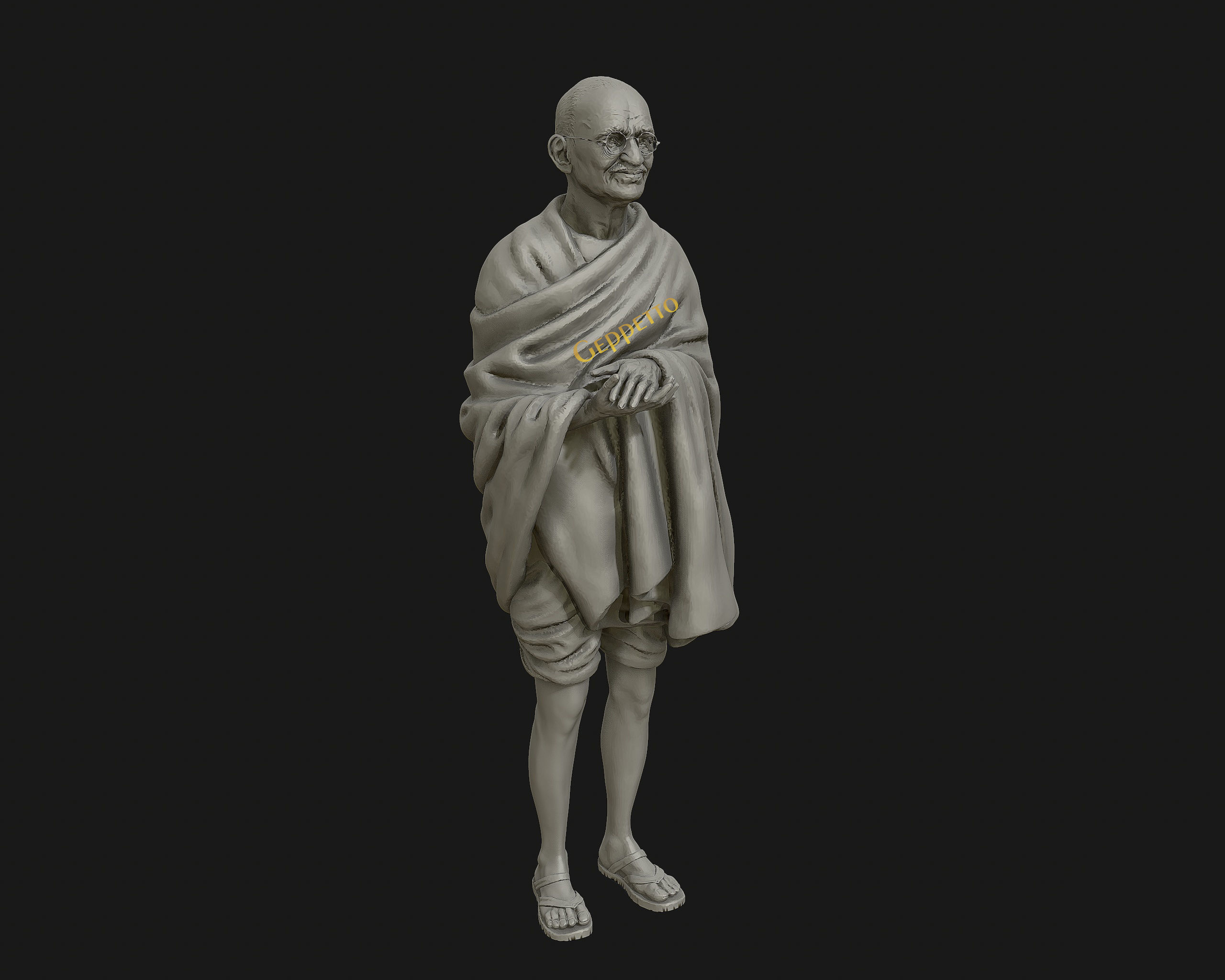 Mahatma Gandhi 3D printable model 3D print model_31