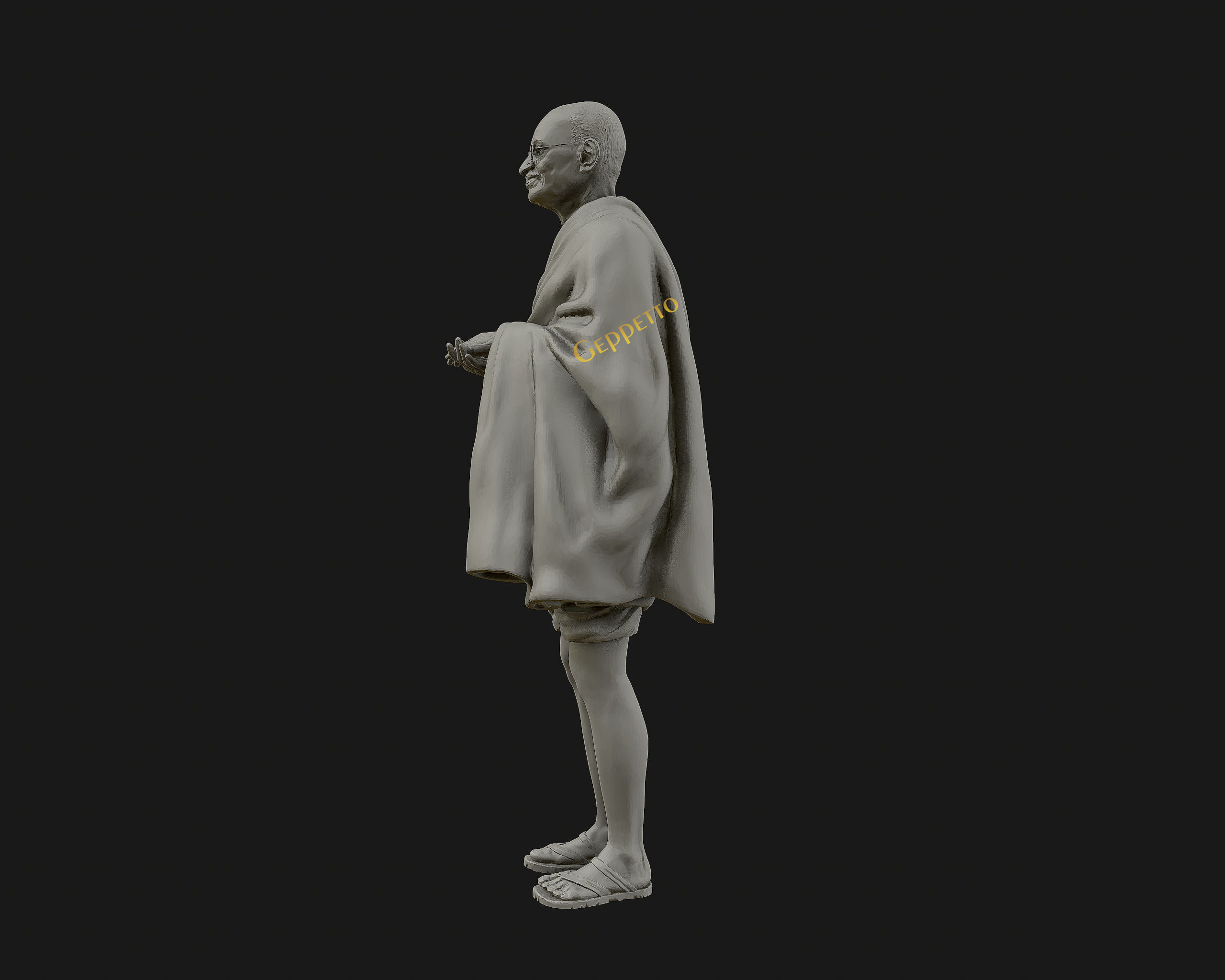 Mahatma Gandhi 3D printable model 3D print model_16