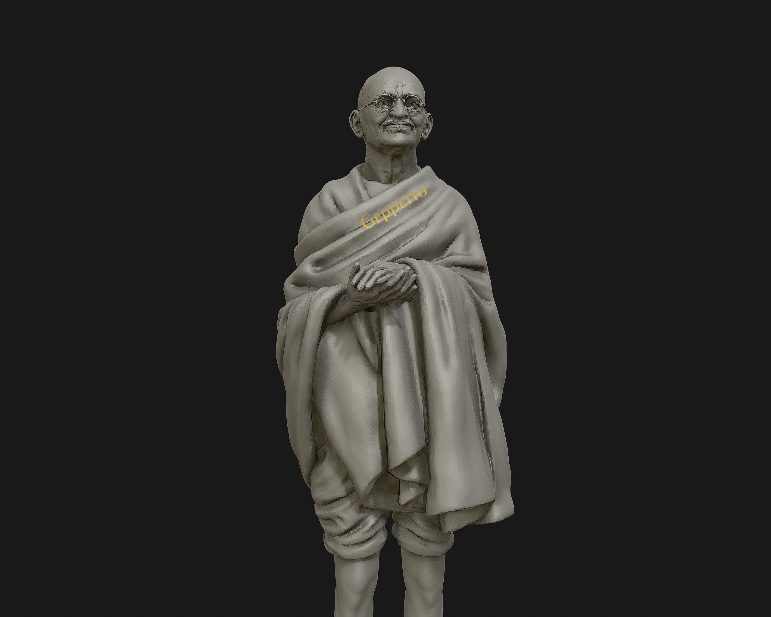 Mahatma Gandhi 3D printable model 3D print model_21