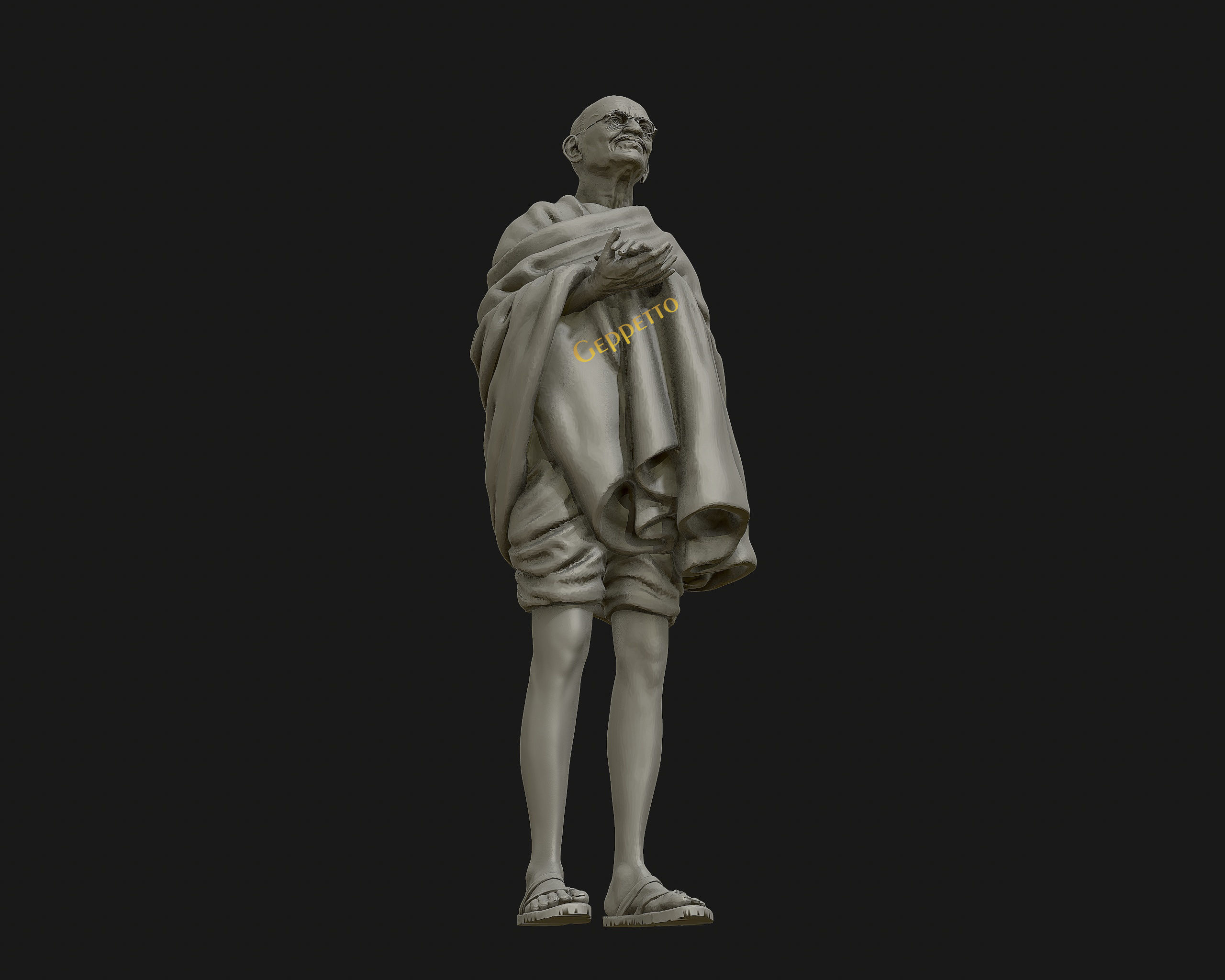 Mahatma Gandhi 3D printable model 3D print model_30