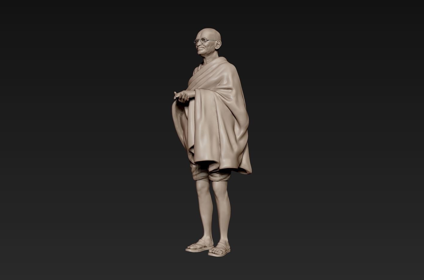 Mahatma Gandhi 3D printable model 3D print model_5