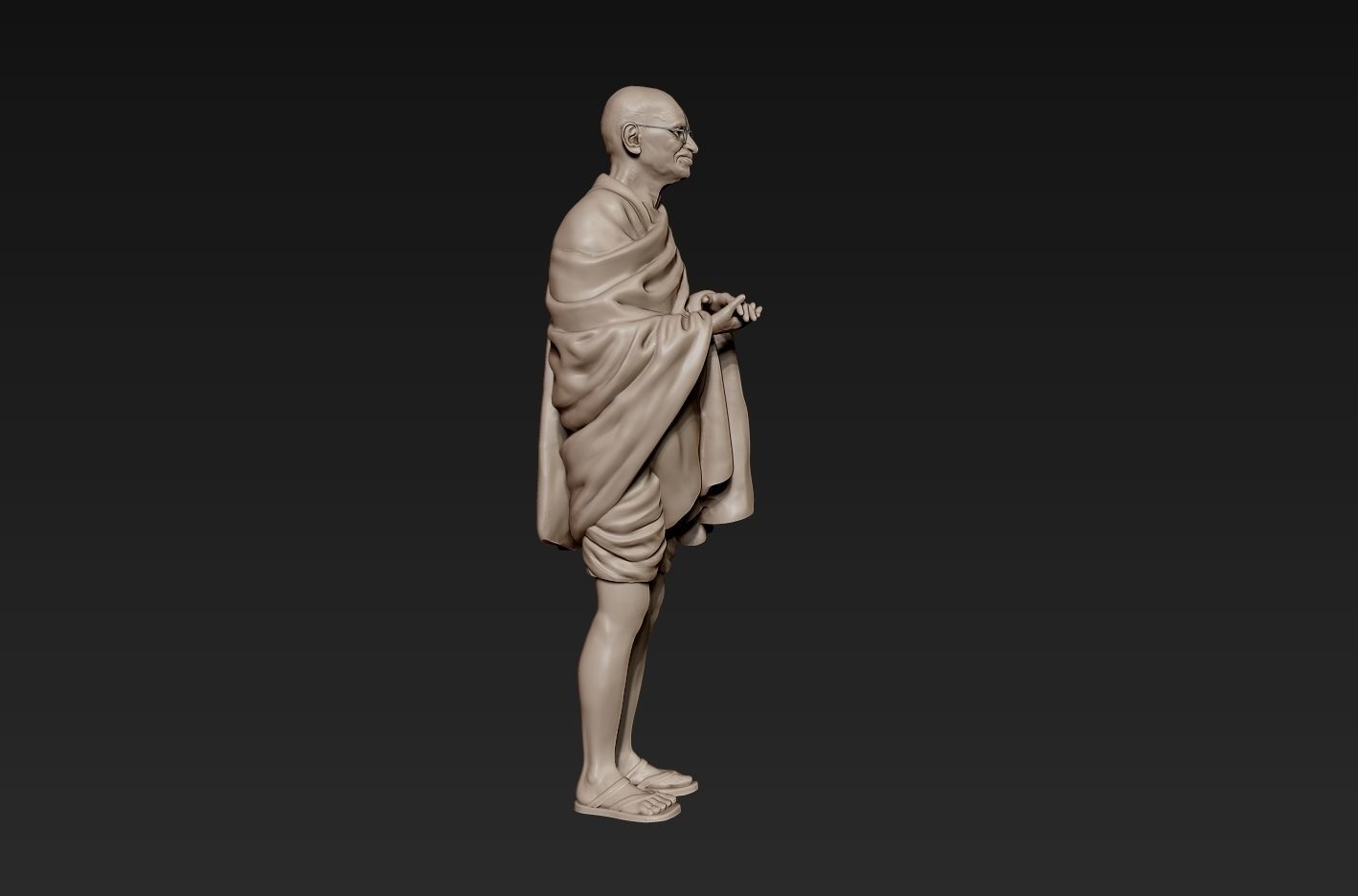 Mahatma Gandhi 3D printable model 3D print model_4