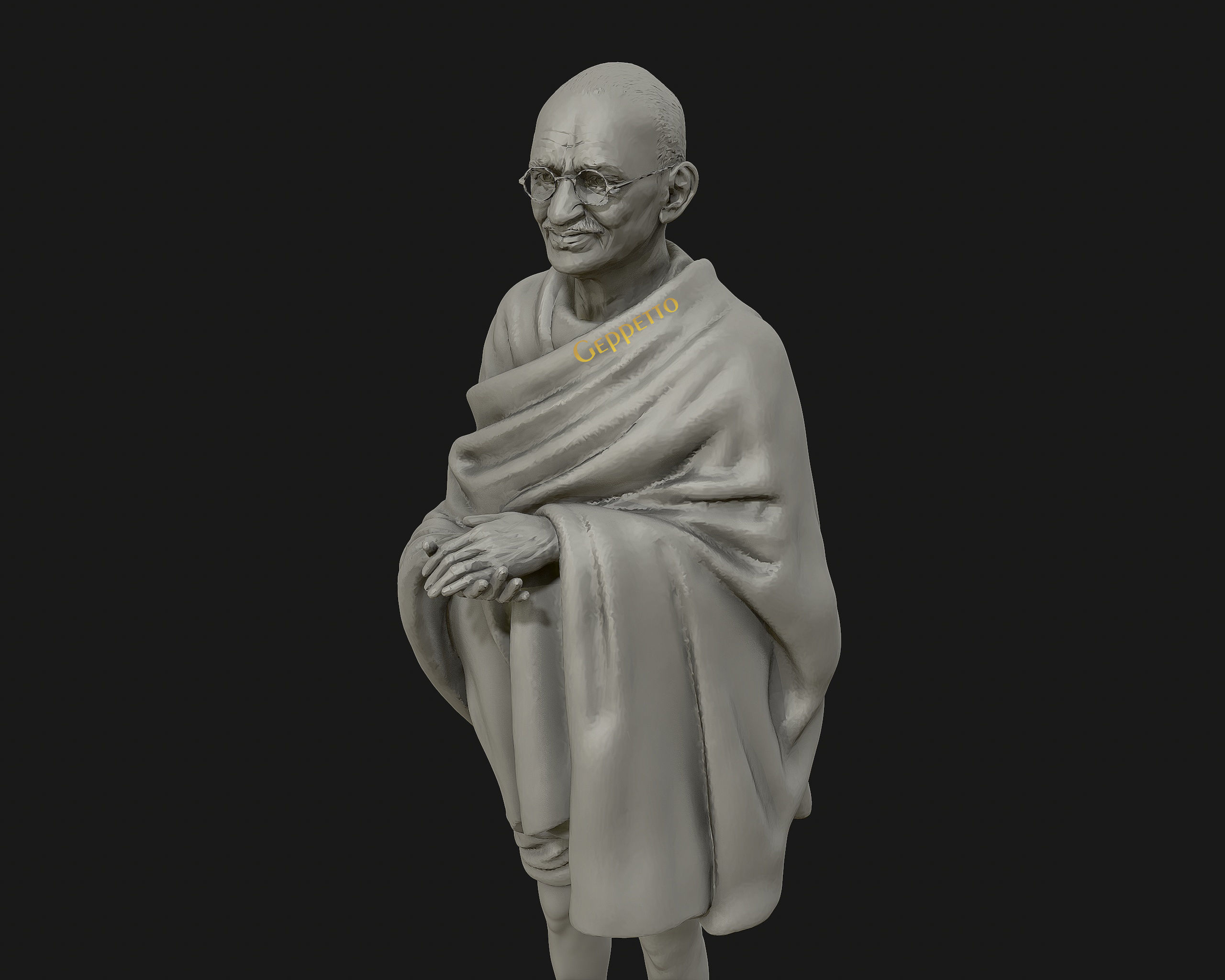 Mahatma Gandhi 3D printable model 3D print model_19