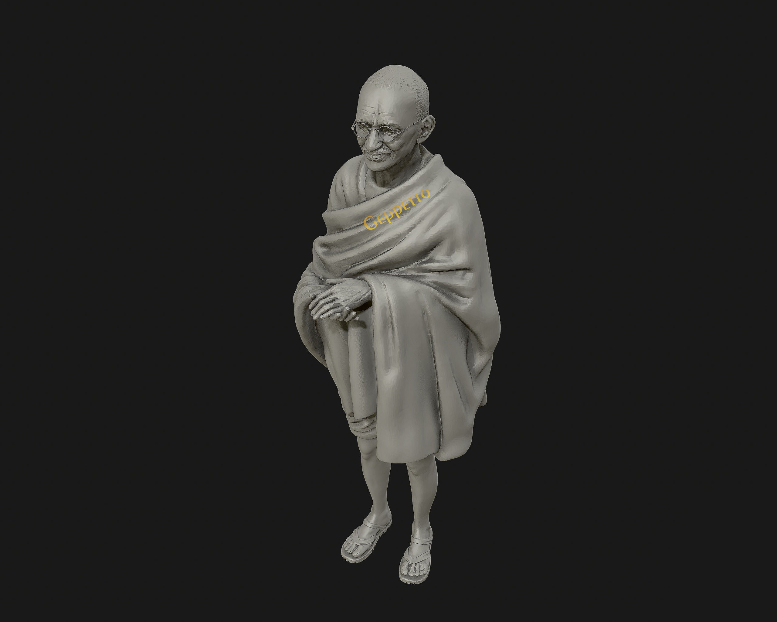 Mahatma Gandhi 3D printable model 3D print model_18