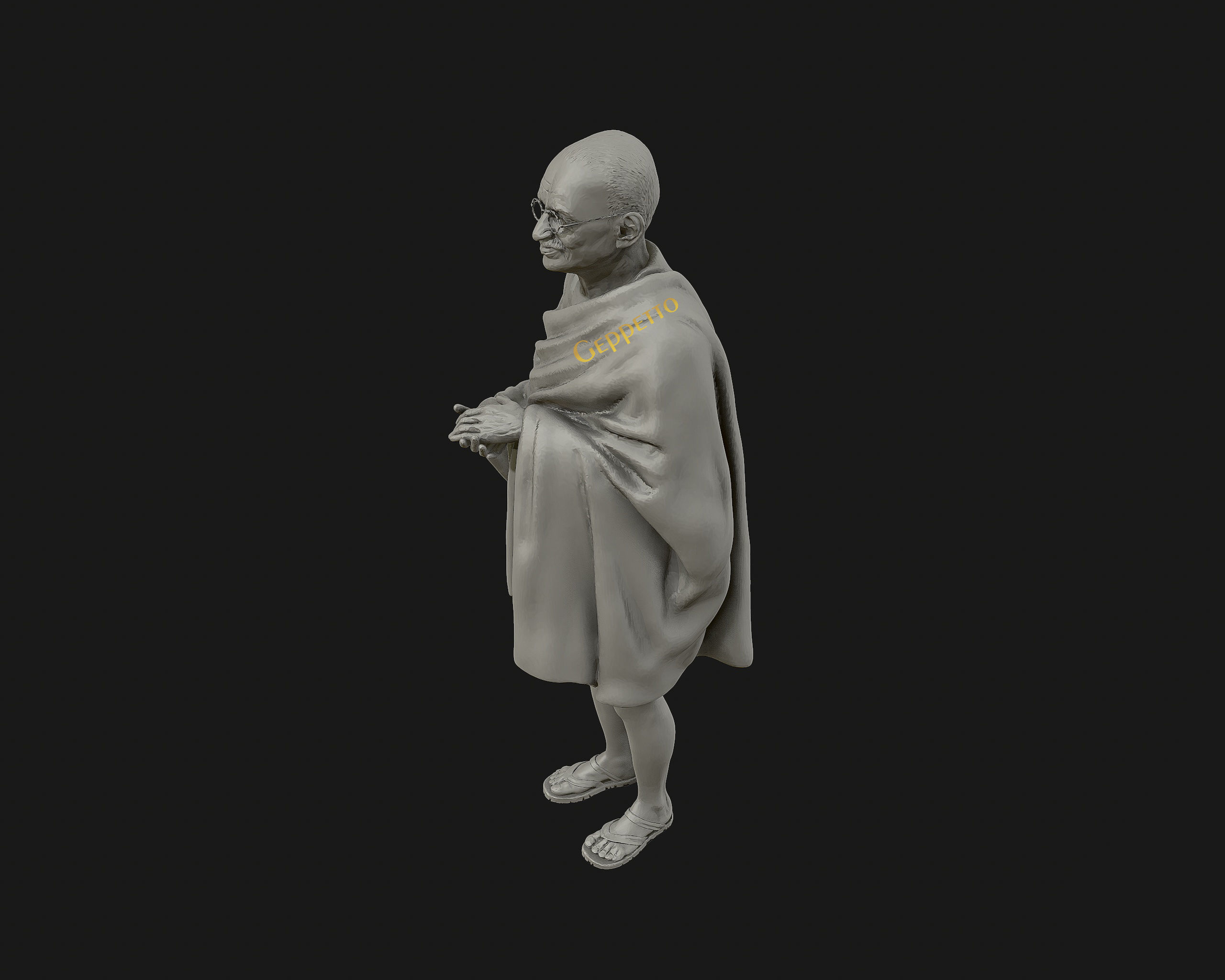 Mahatma Gandhi 3D printable model 3D print model_17