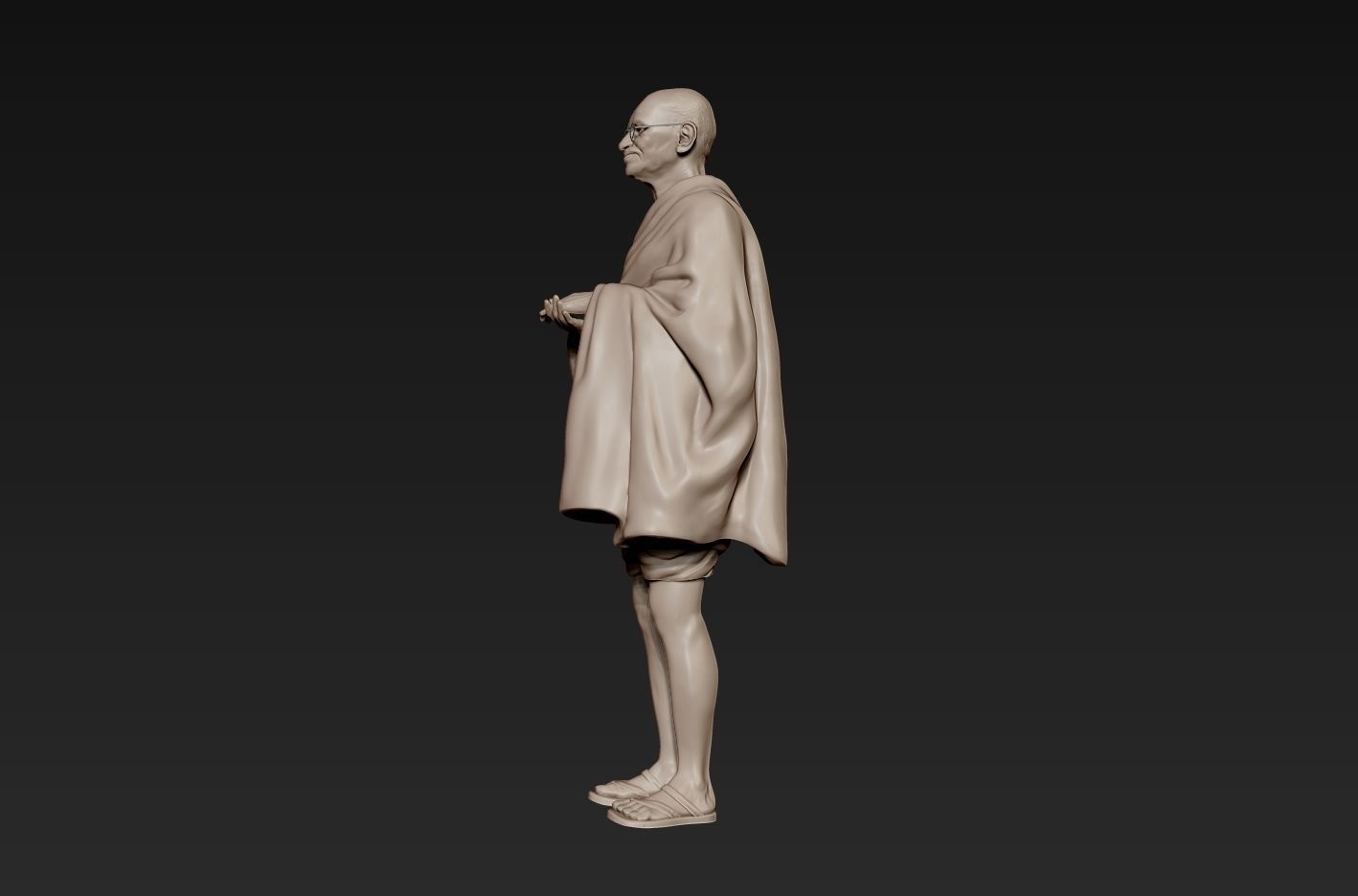 Mahatma Gandhi 3D printable model 3D print model_6