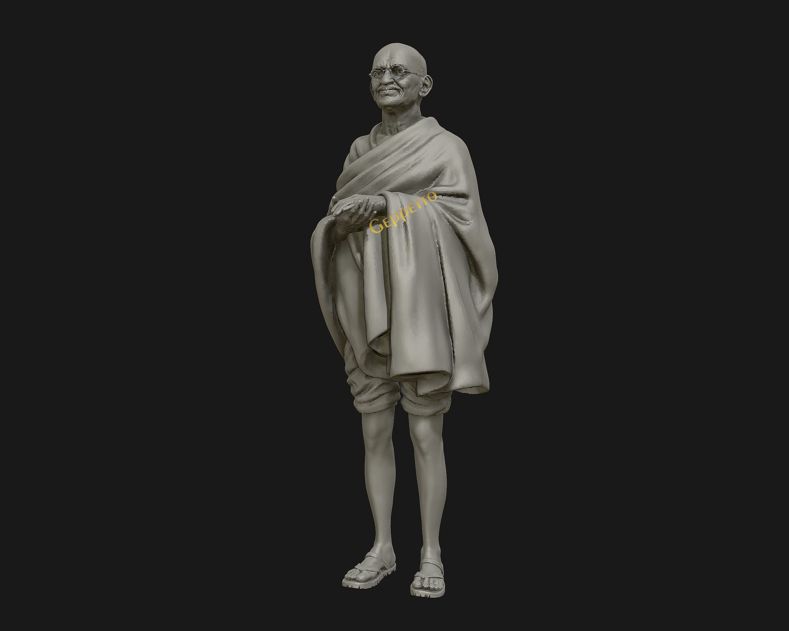 Mahatma Gandhi 3D printable model 3D print model_28